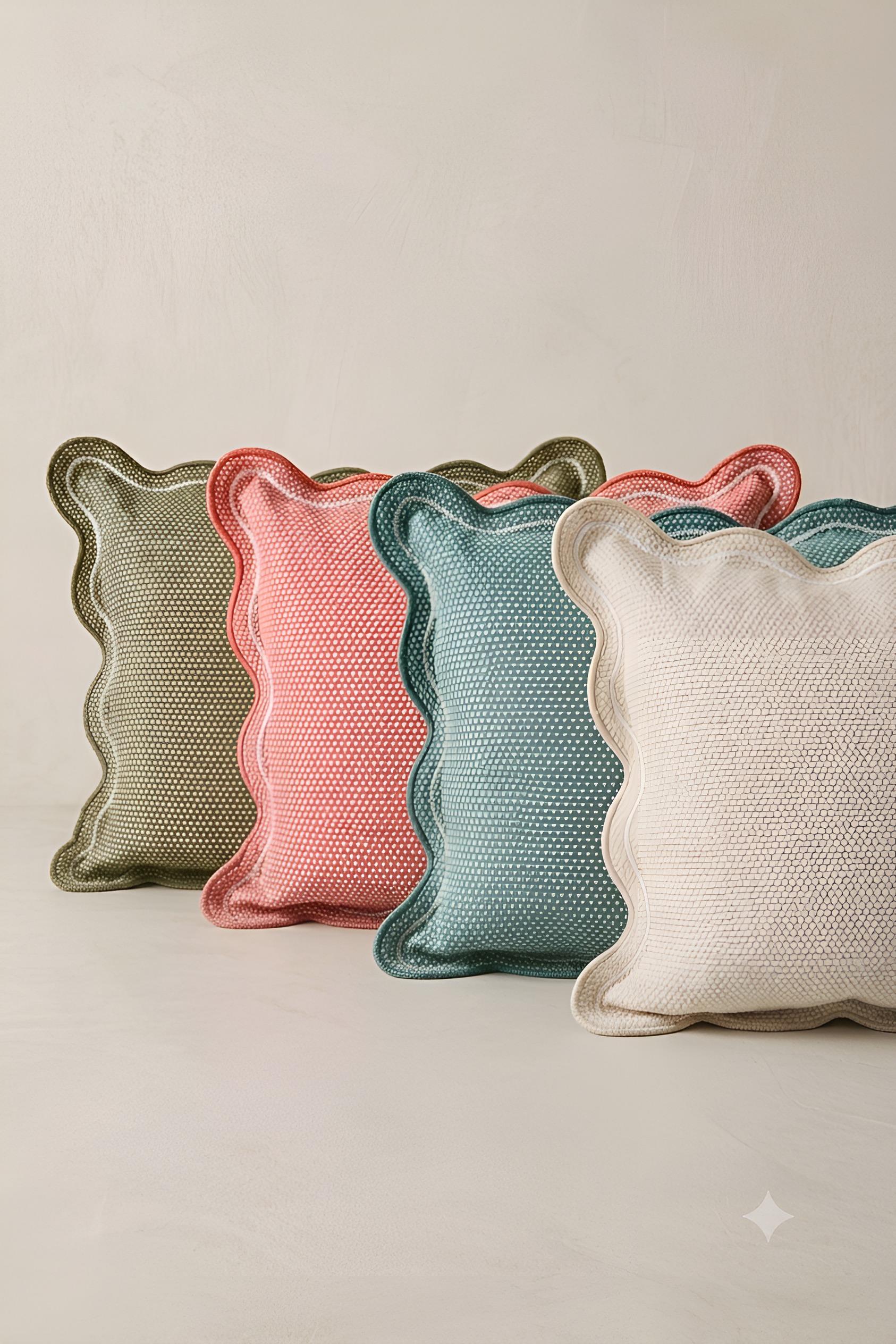 Pre-Order Rust Orange Scallop Wave Cushion