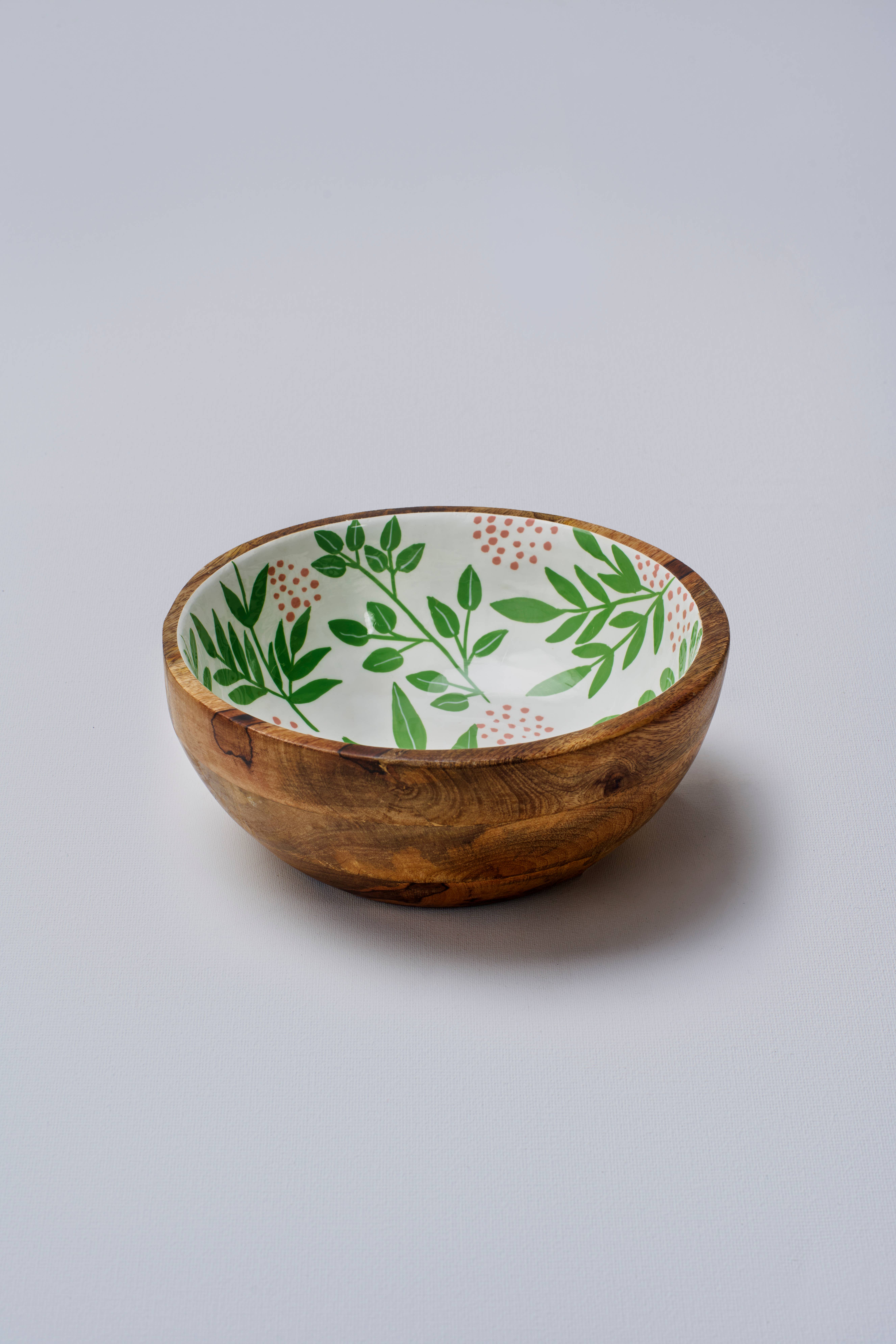 Tropical Foliage Wooden Bowl