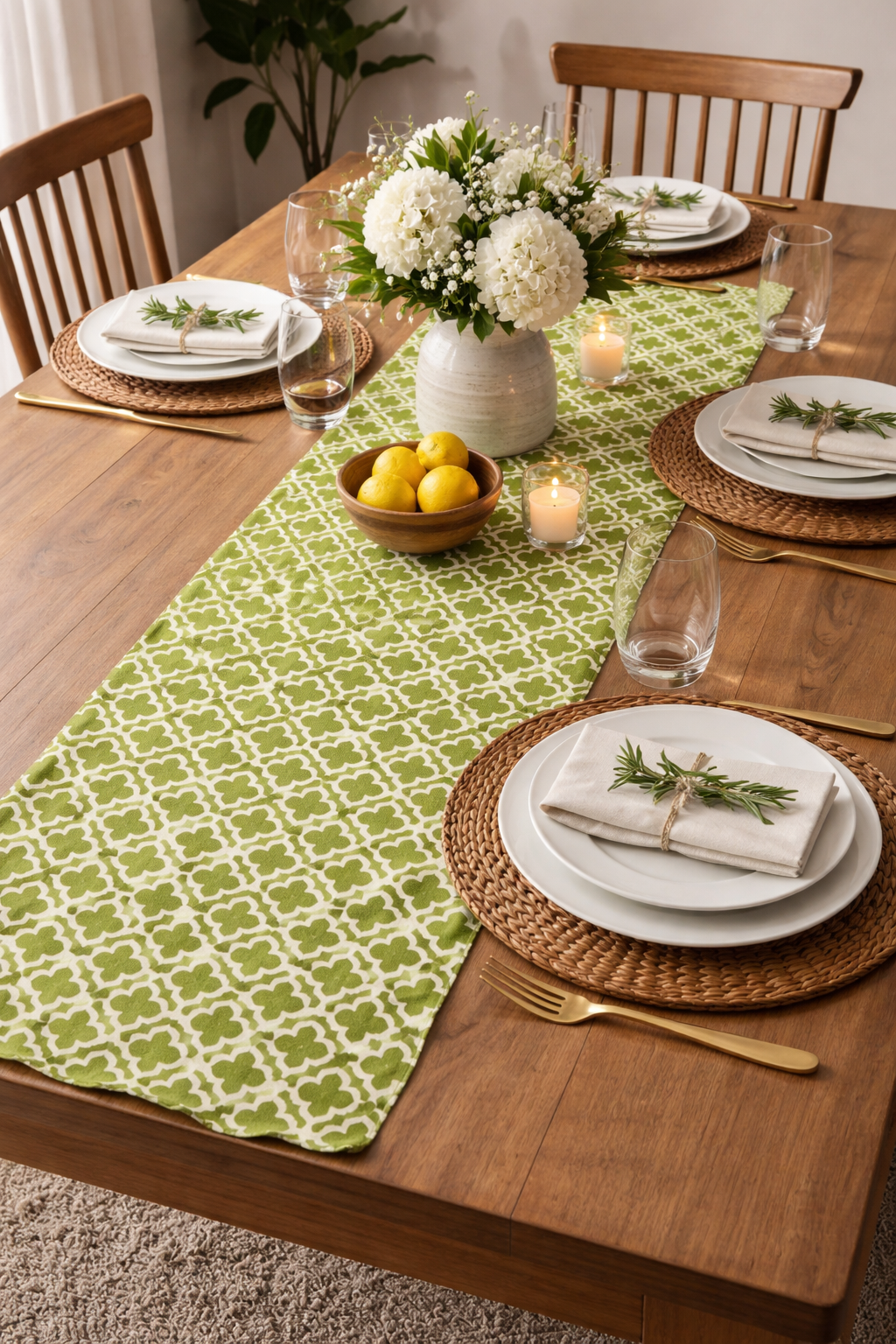 Verde Quilted Table Runner