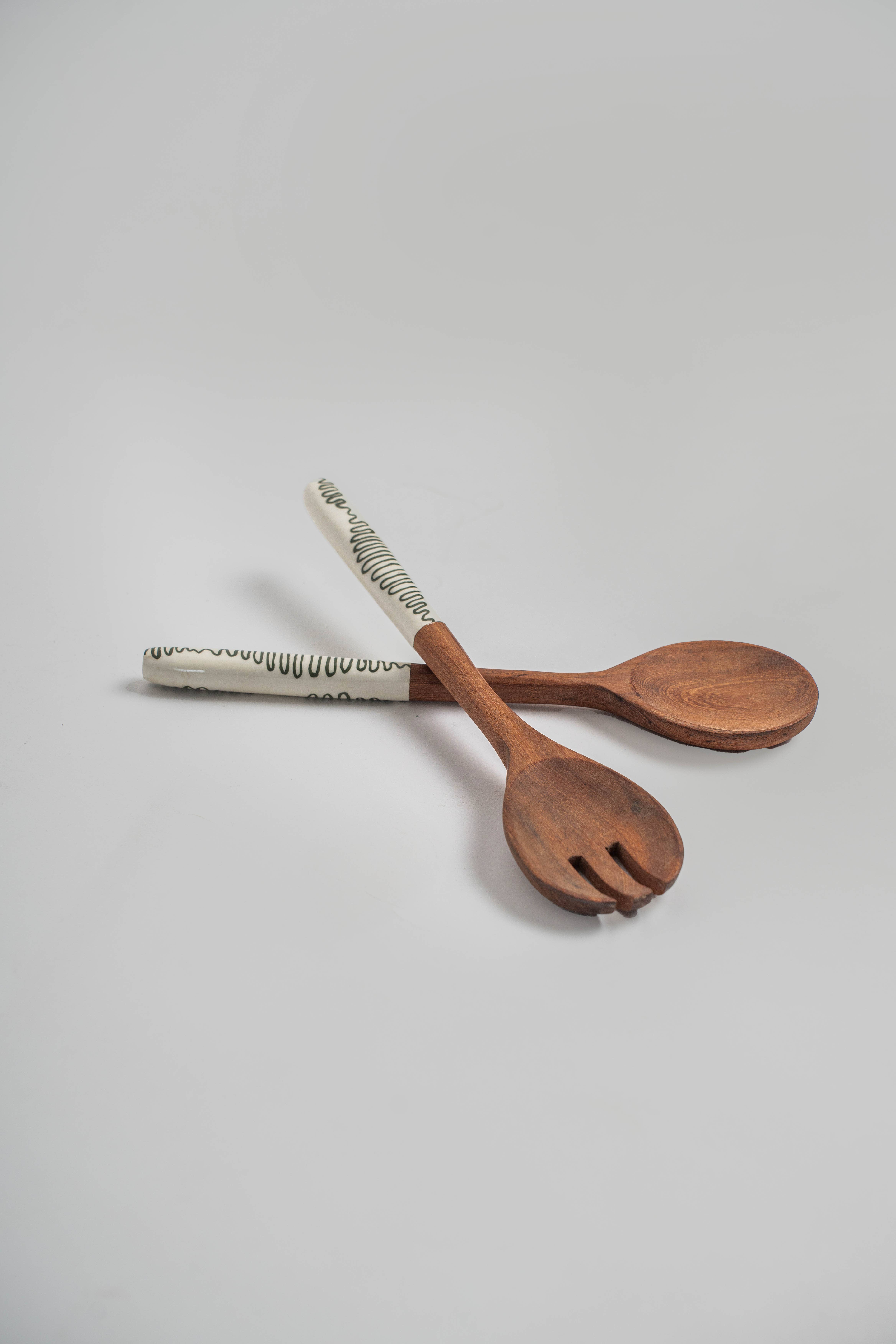 Kiwi Waves Wooden Serving Spoon