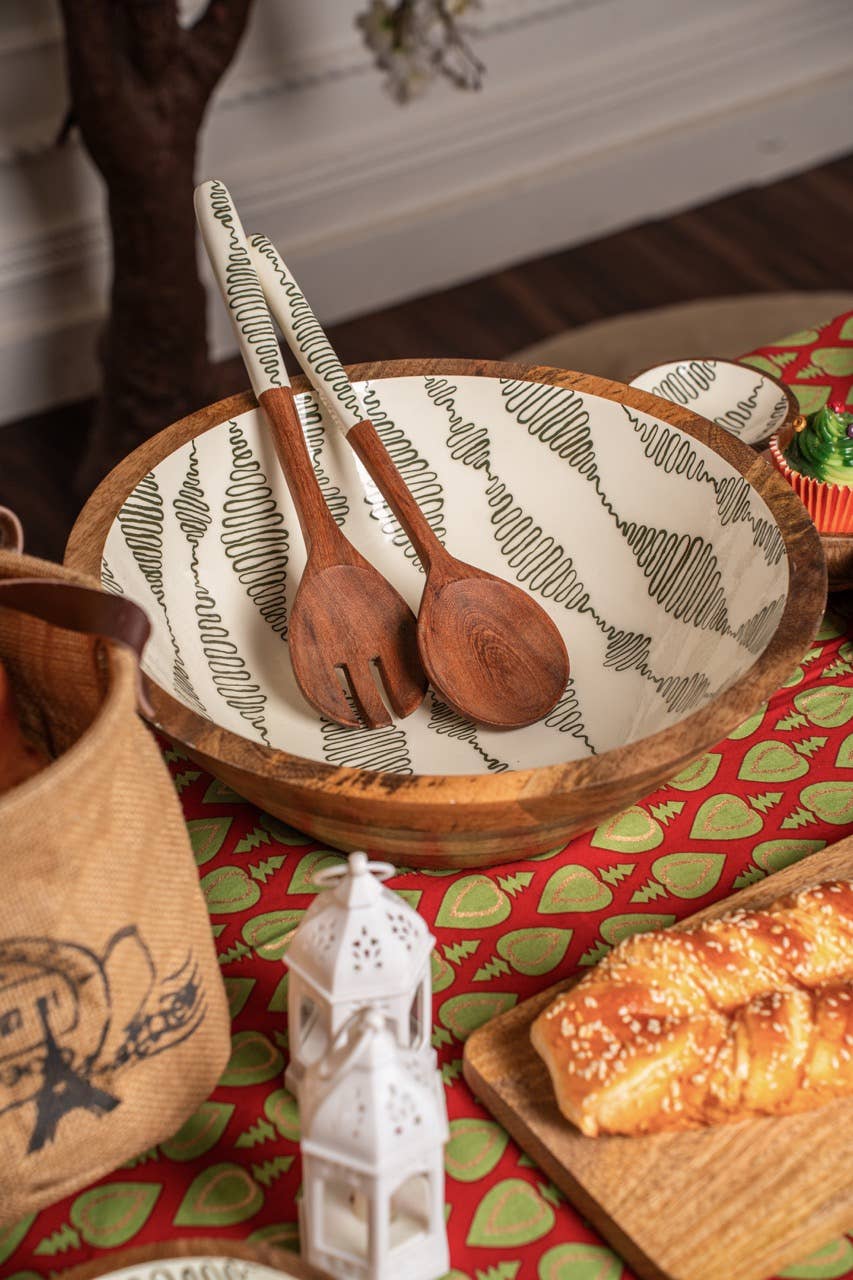 Kiwi Waves Wooden Serving Spoon