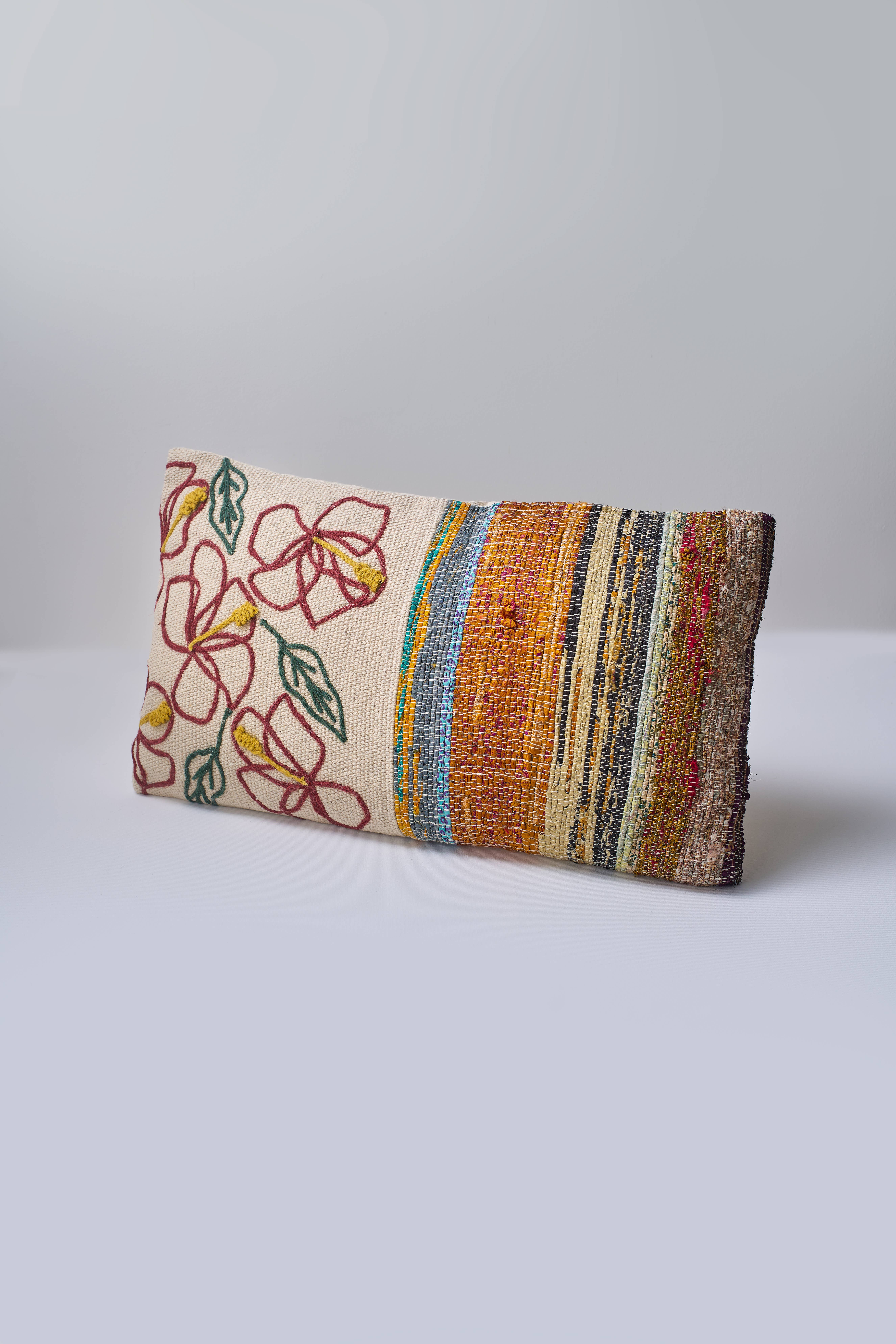 Embrova Cotton Embroidered Cushion (XL) with filler