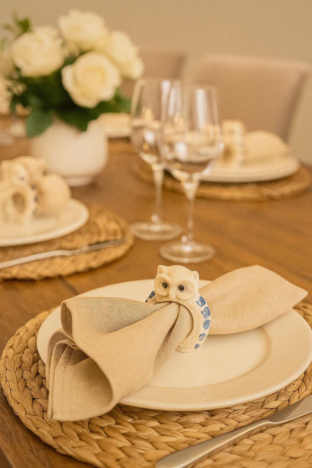Snowy Owl Napkin Ring