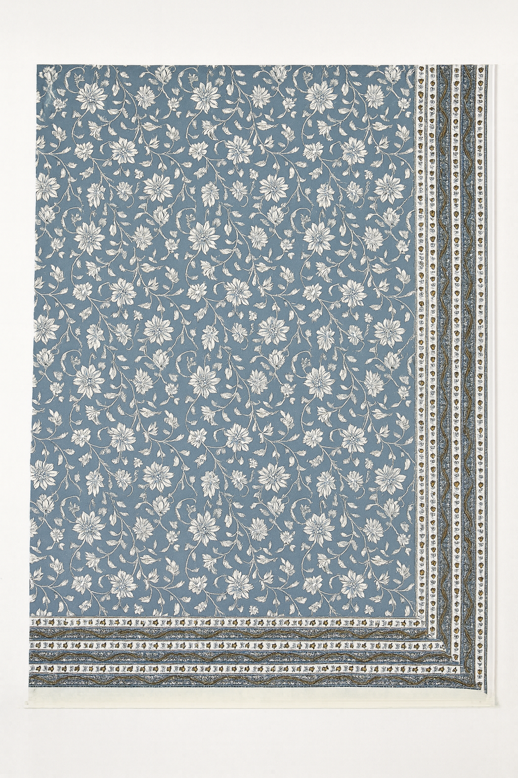 Azure Vine Hand-blocked Table Cover