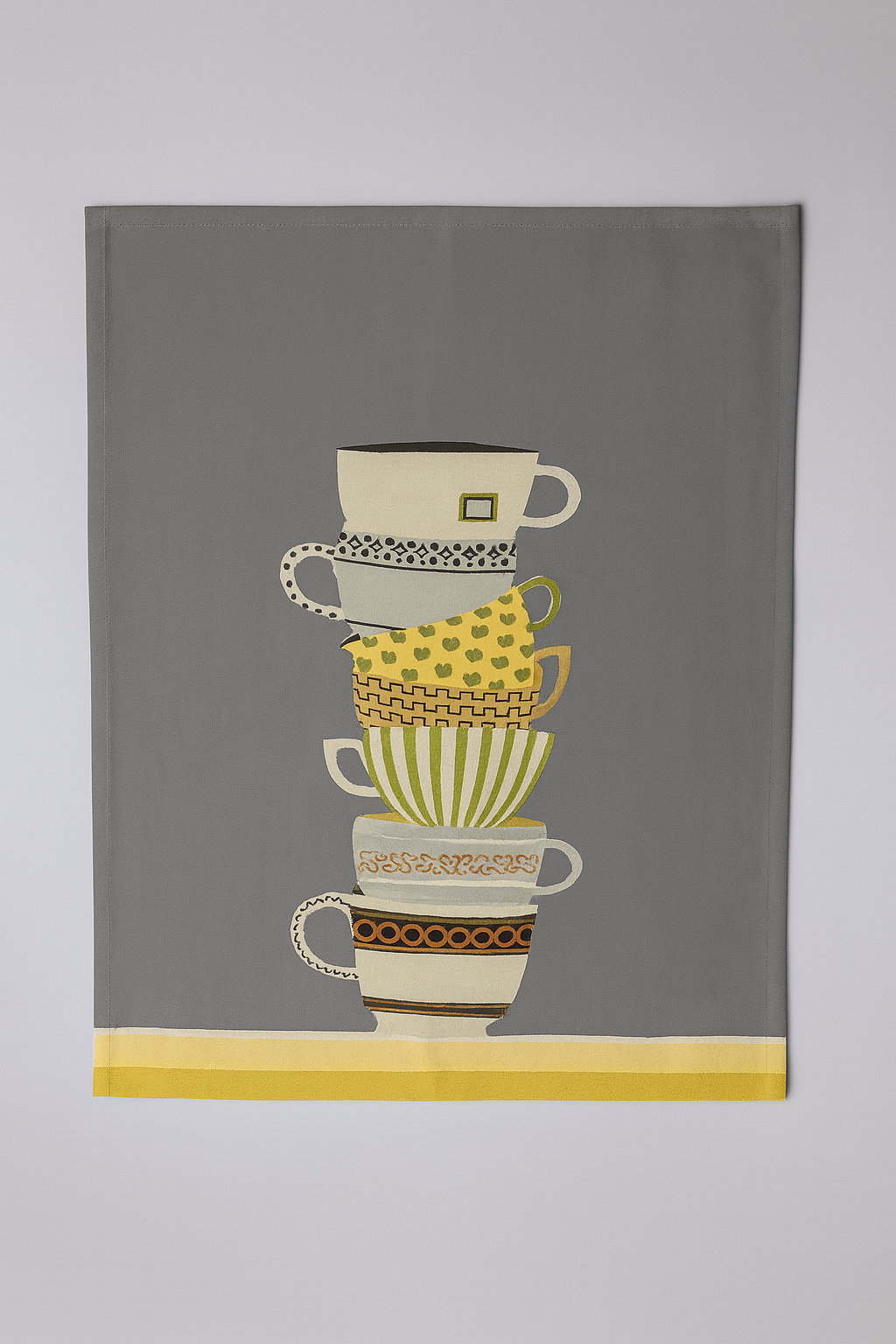 Stacked Teacups Cotton Tea Towel (Set of 2)