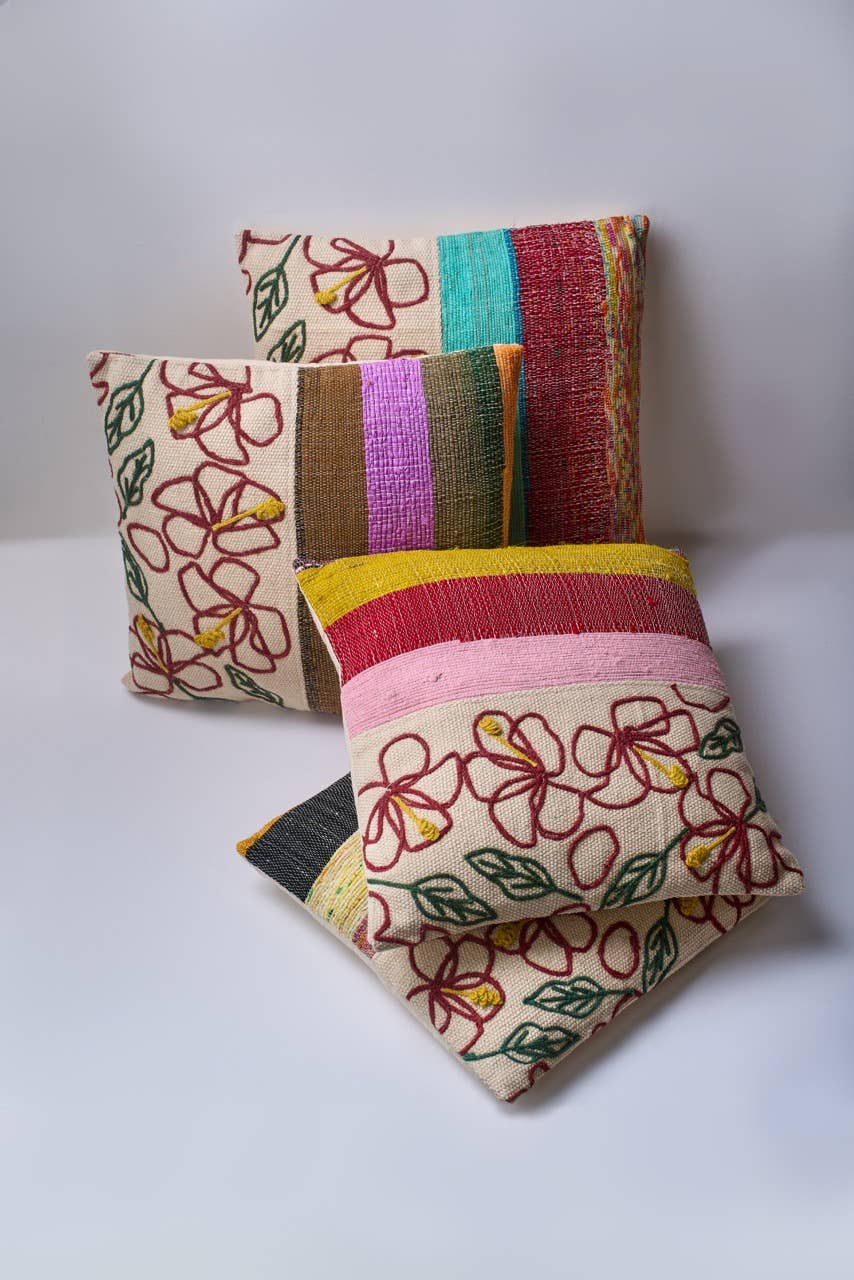 Embrova Cotton Embroidery Cushion with filler - Medium