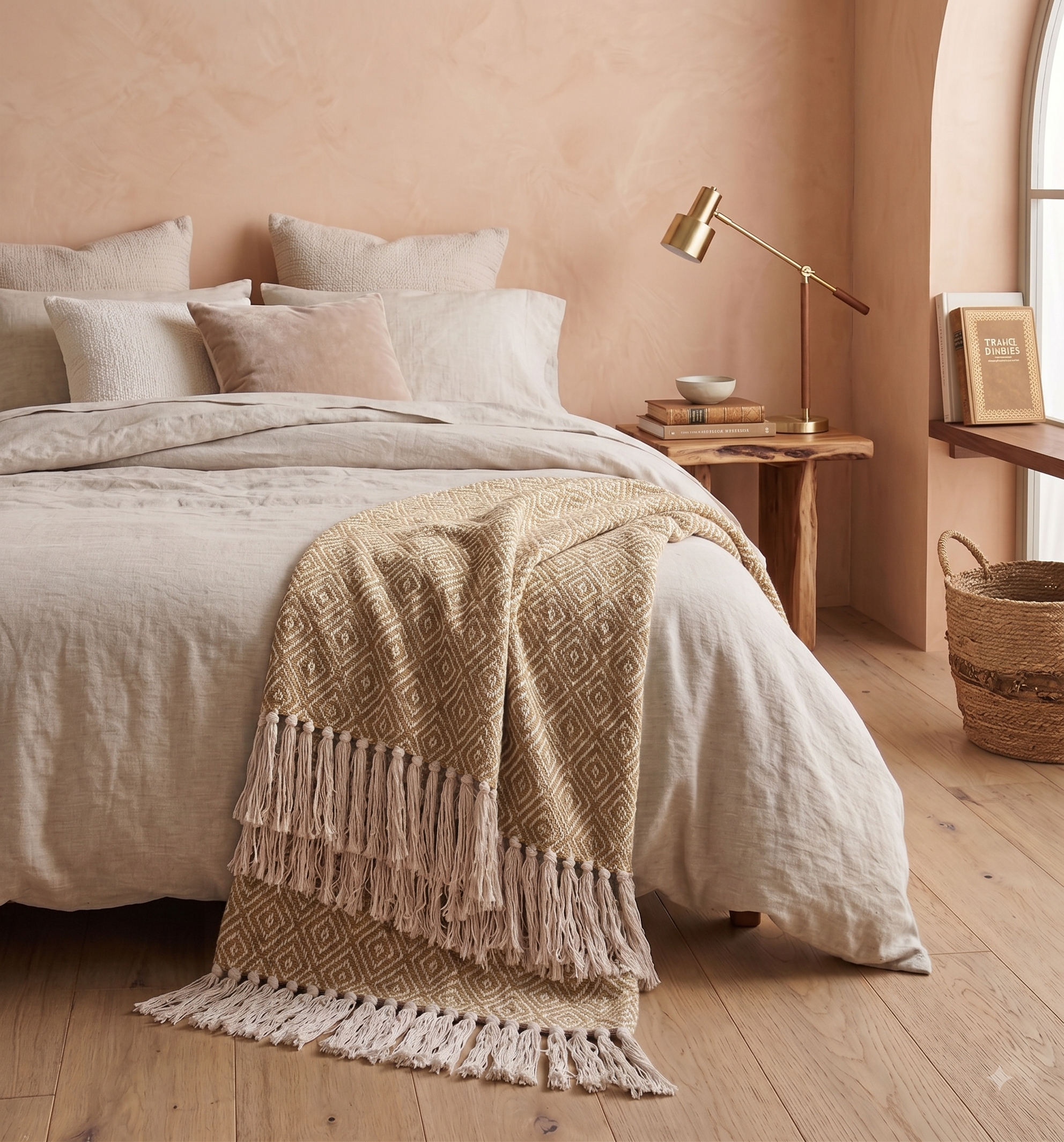 Pre-Order Ochre Diamond Cotton Throw