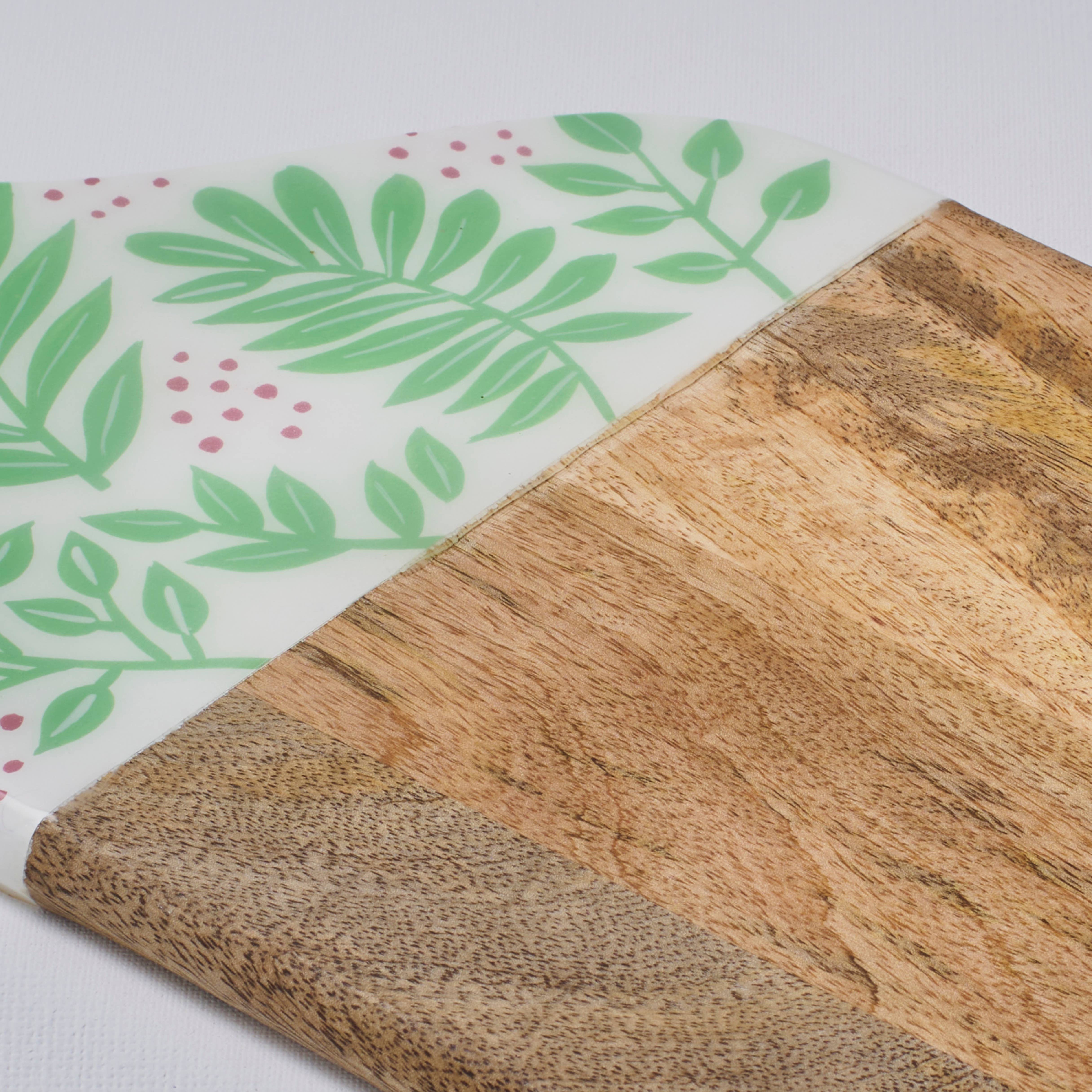 Tropical Foliage Wooden Board with Handle