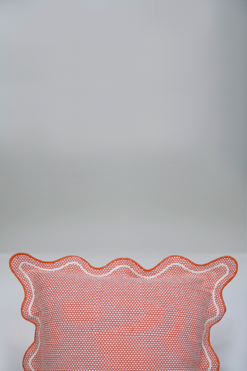 Pre-Order Rust Orange Scallop Wave Cushion