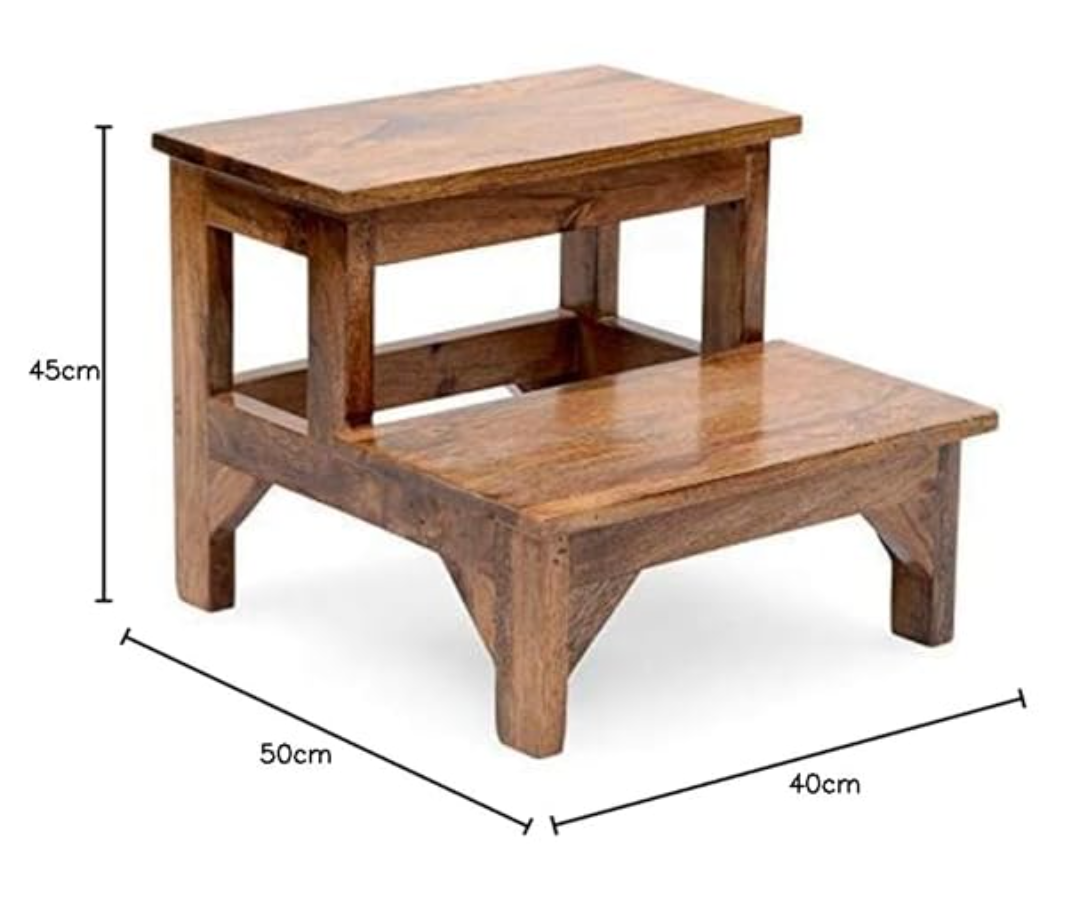Wooden Two Step Stool