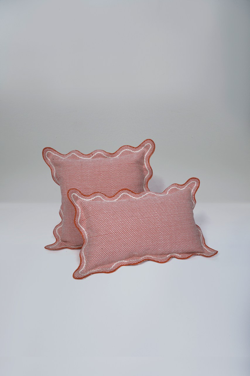 Pre-Order Rust Orange Scallop Wave Cushion