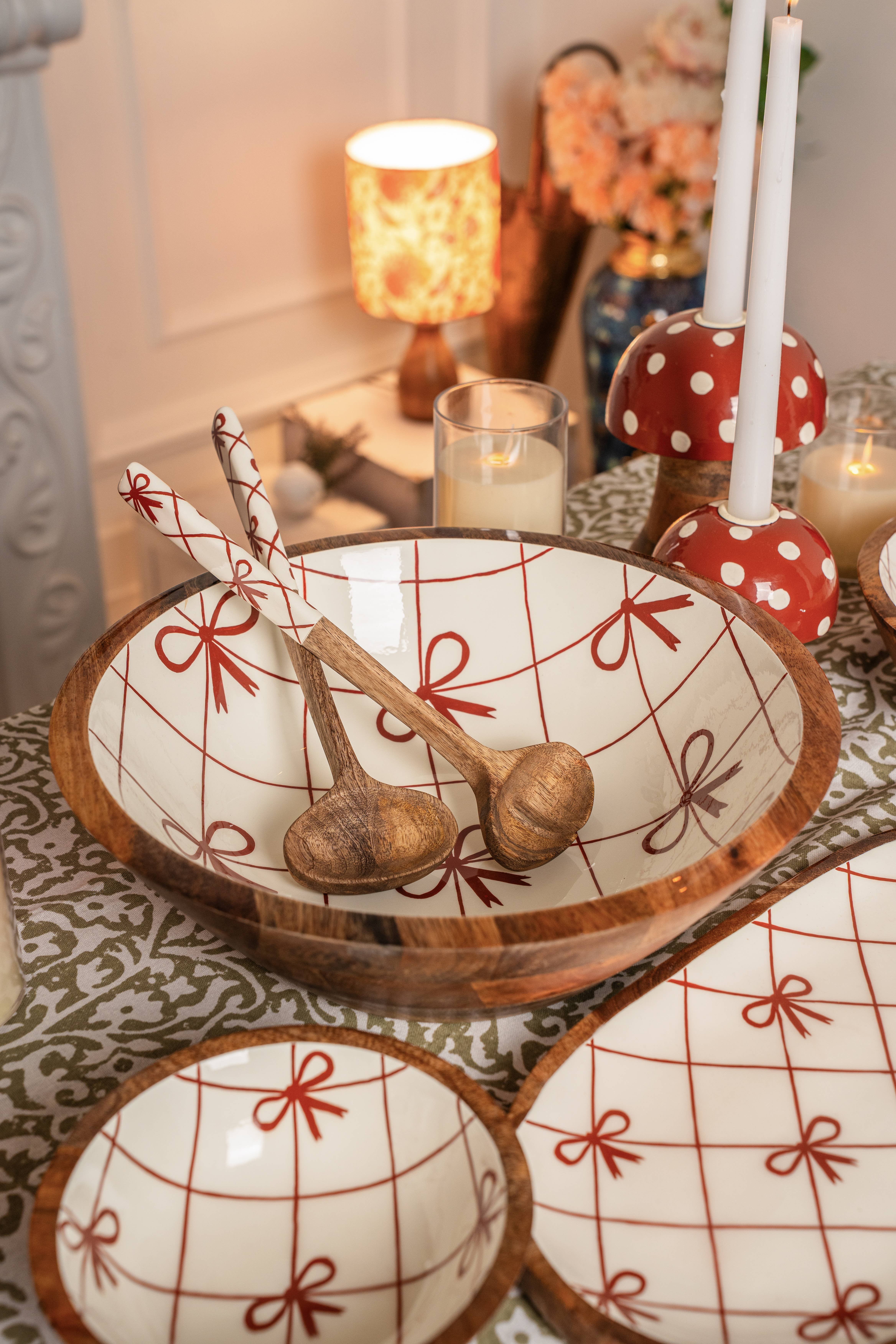 La Bow Hand-Painted Servers