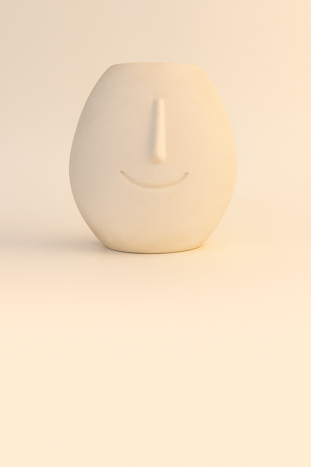 Artisan Ivory Face Vase – Sculptural Ceramic Accent