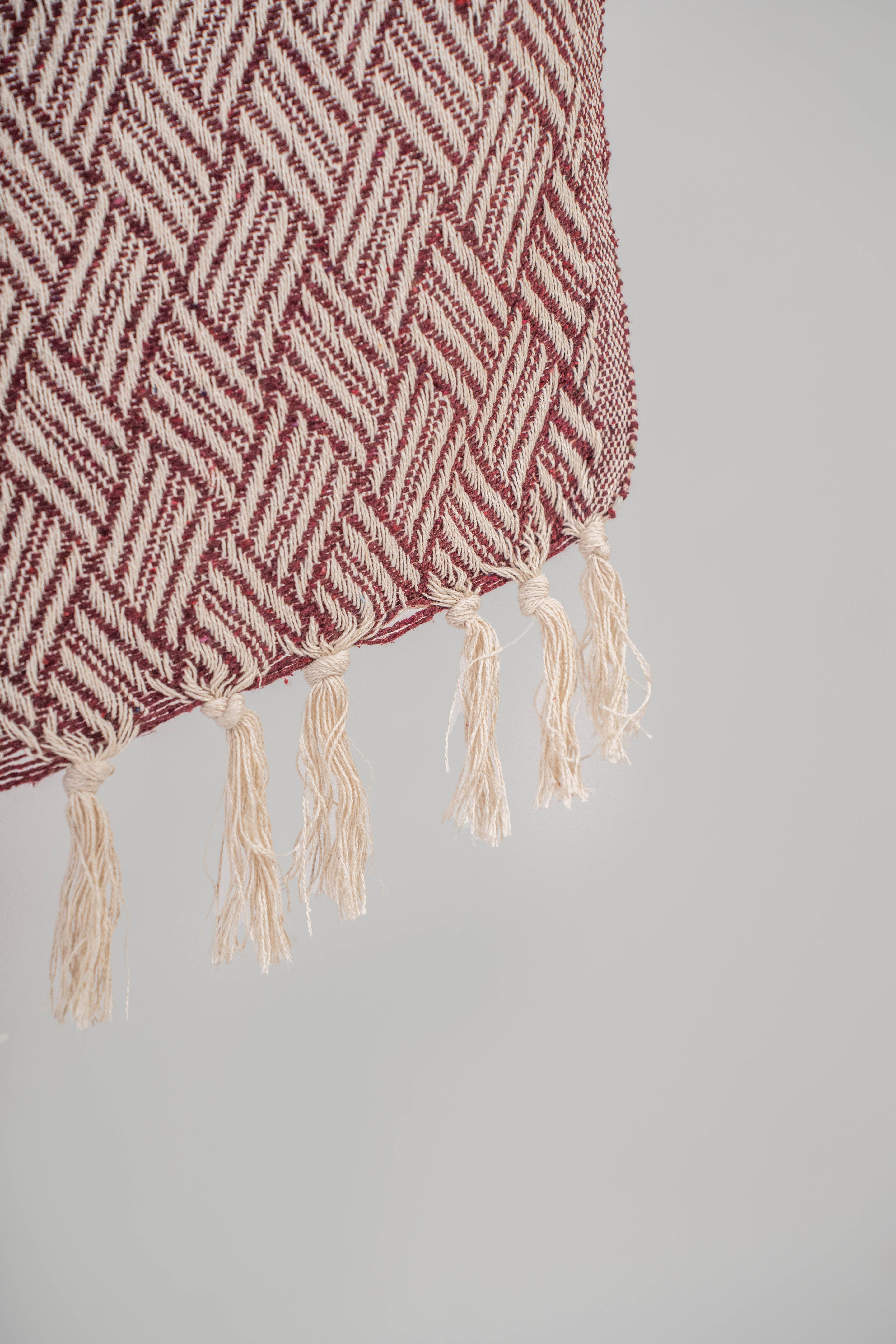Soft-recycled Cotton Handwoven Throws - Burgundy