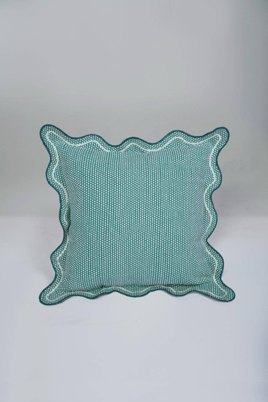 Pre-Order Teal Scallop Wave Cushion