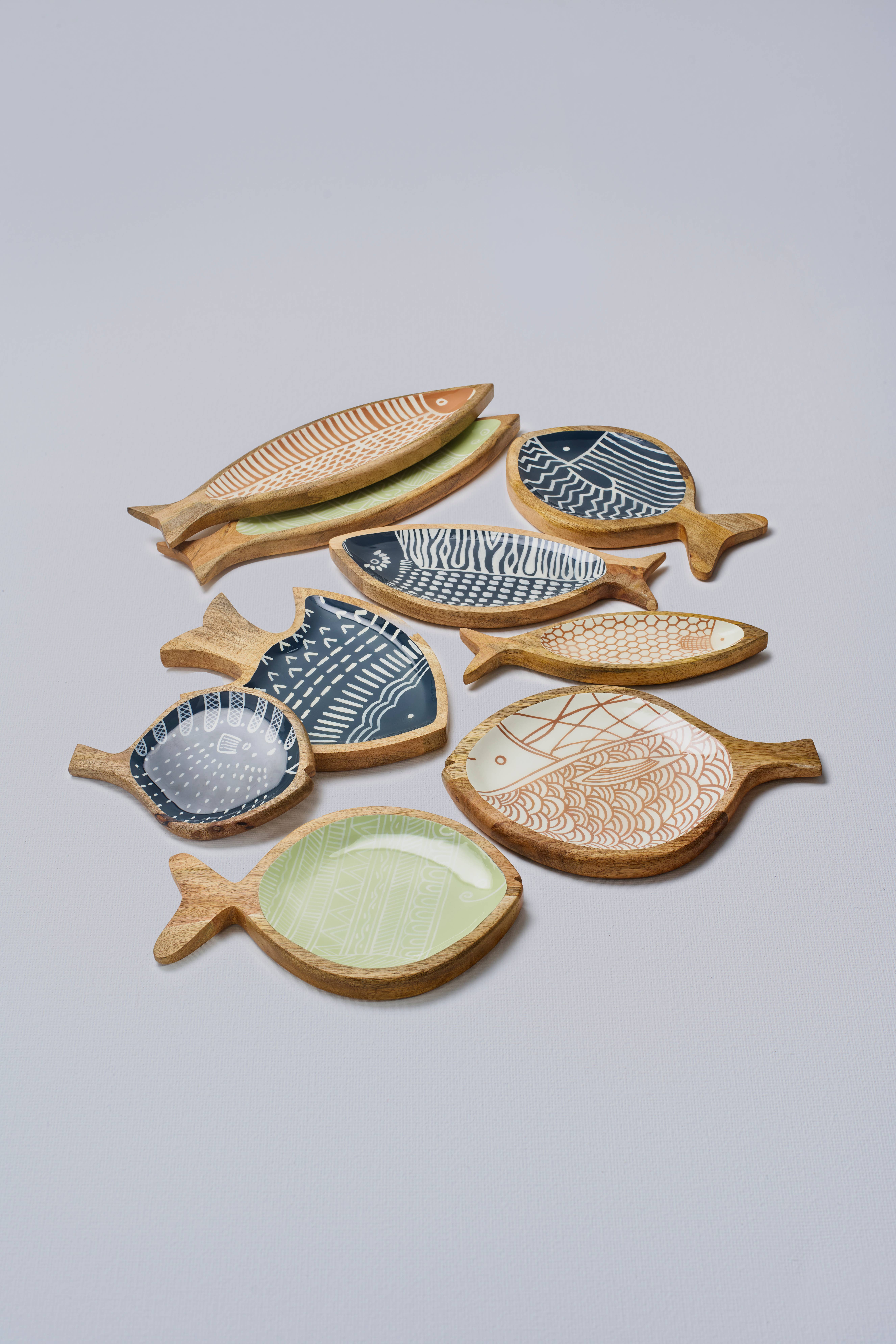 Sea Bass Handmade Fish Platter - Green