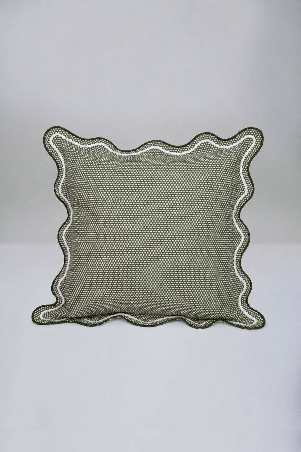 Pre-Order Sage Green Scallop Wave Cushion