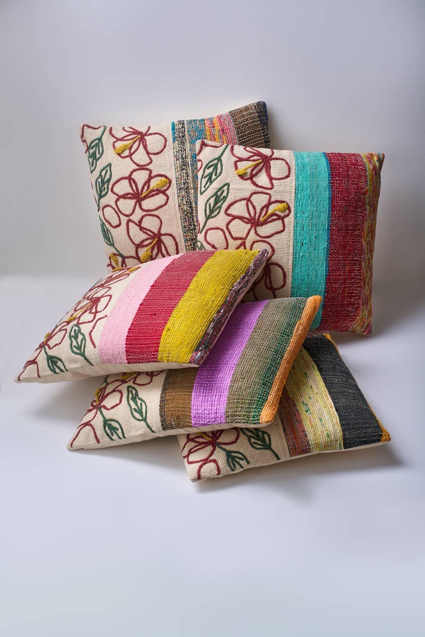 Embrova Cotton Embroidery Cushion with filler - Medium