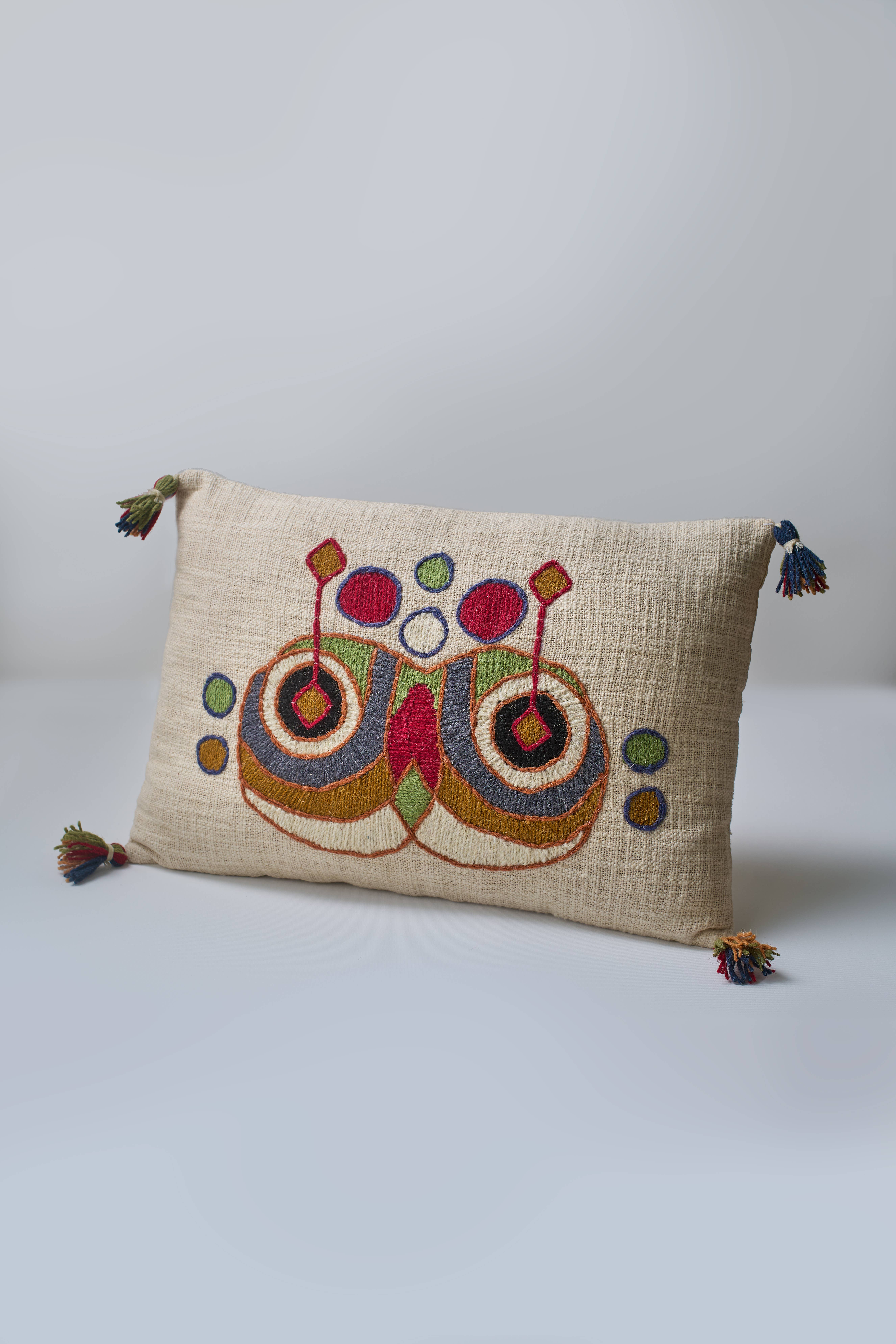 Symmetrical Embroidered Cushion with filler