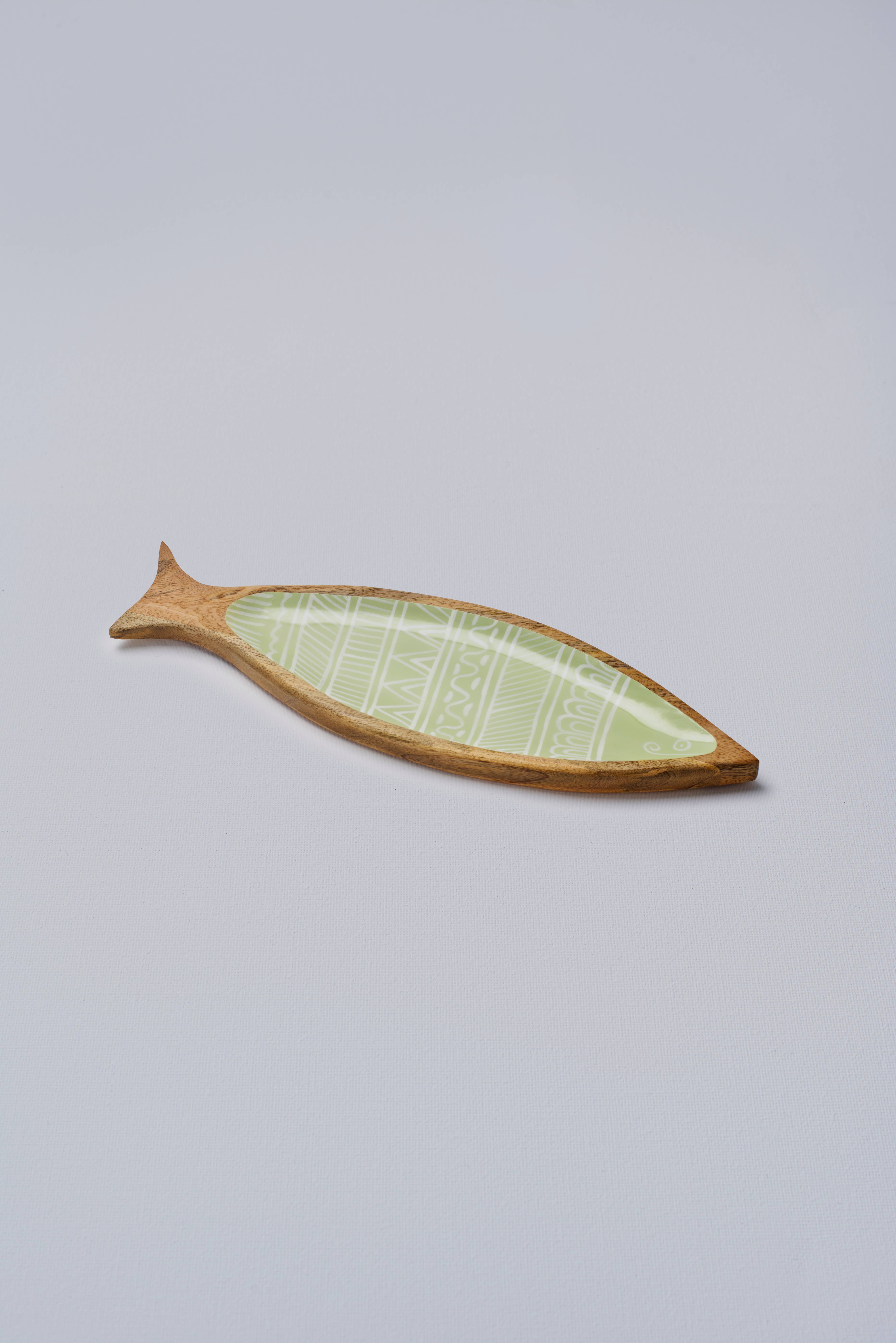 Sea Bass Handmade Fish Platter - Green