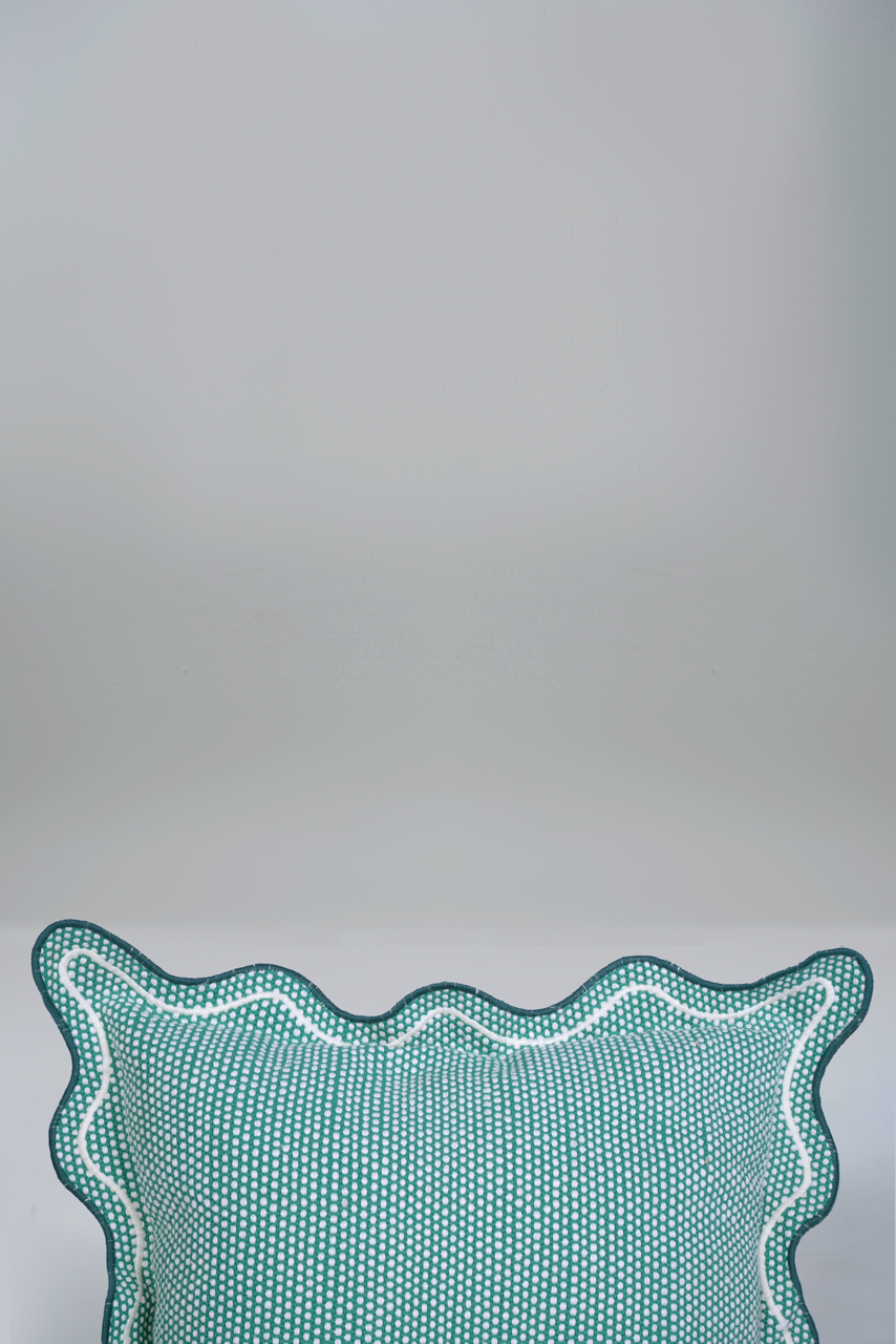 Pre-Order Teal Scallop Wave Cushion