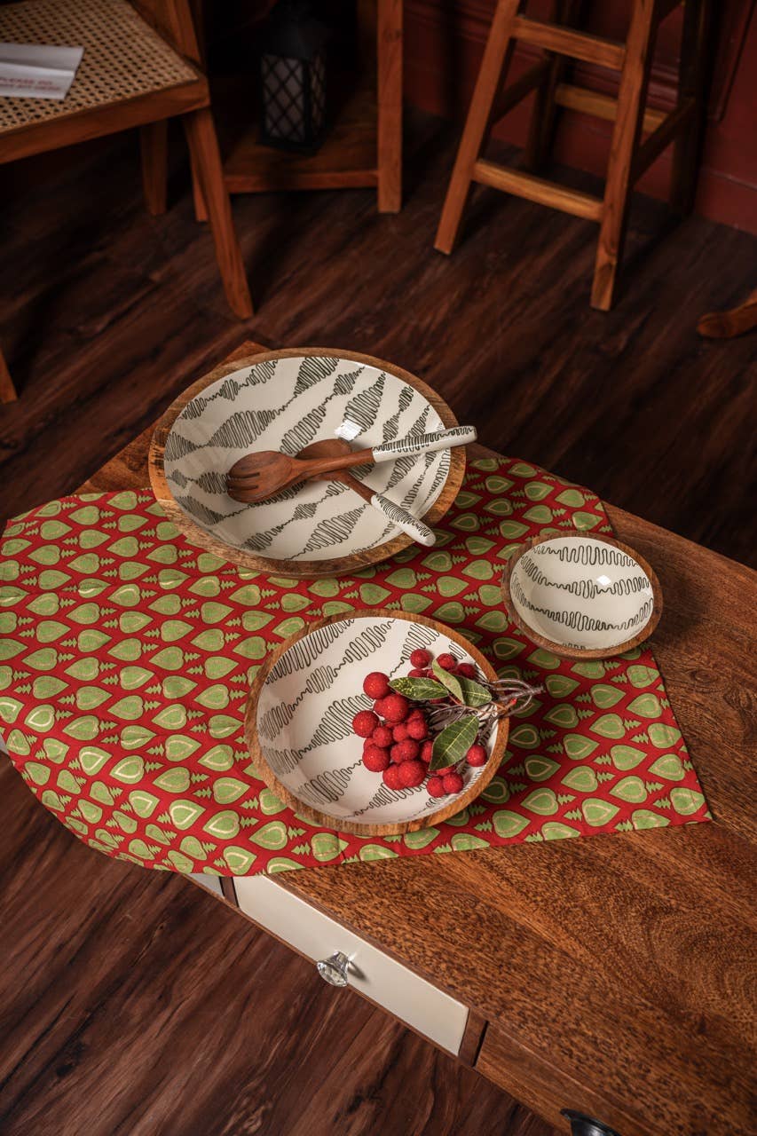 Kiwi Waves Wooden Bowl - Small