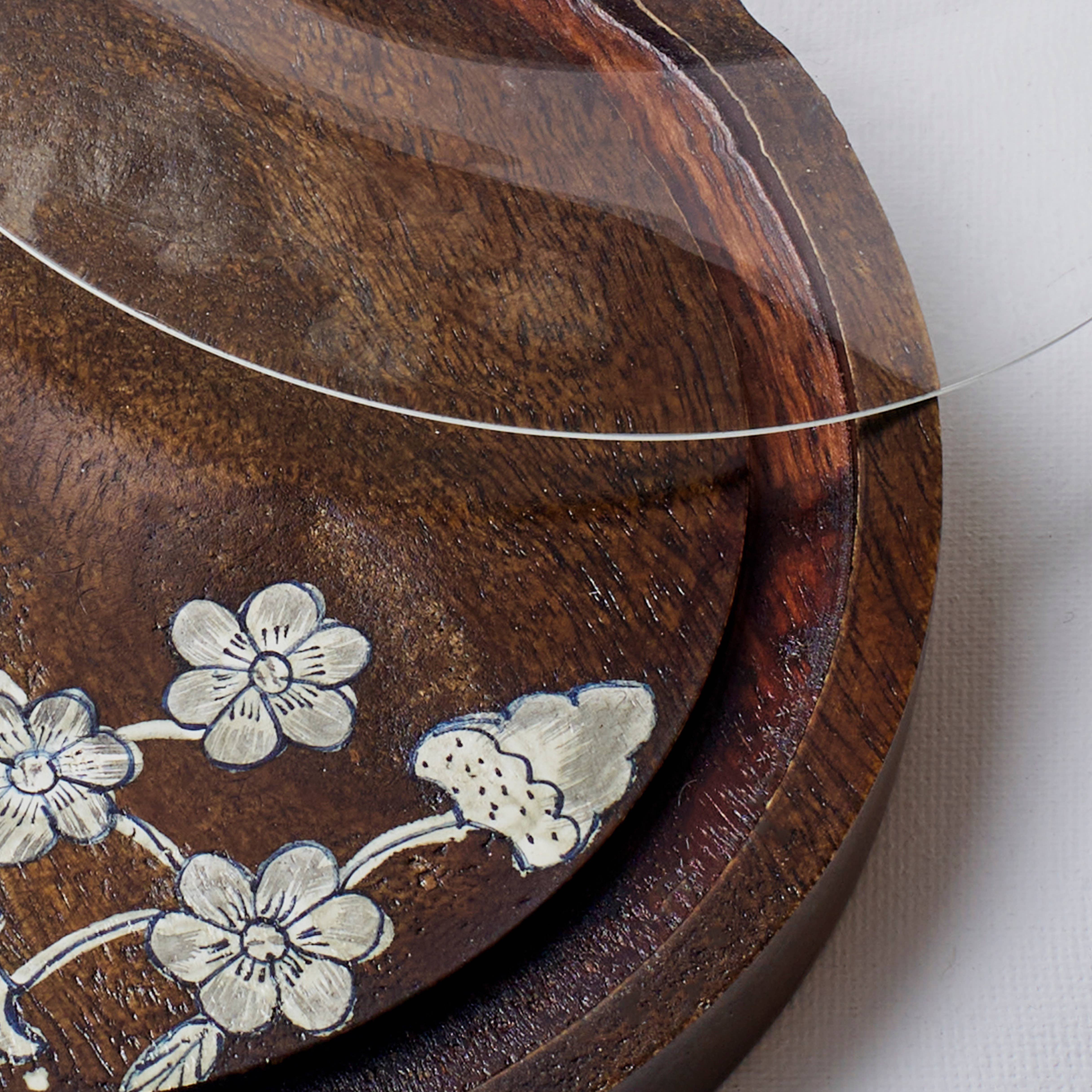 Handpainted Brown Wooden Cloche