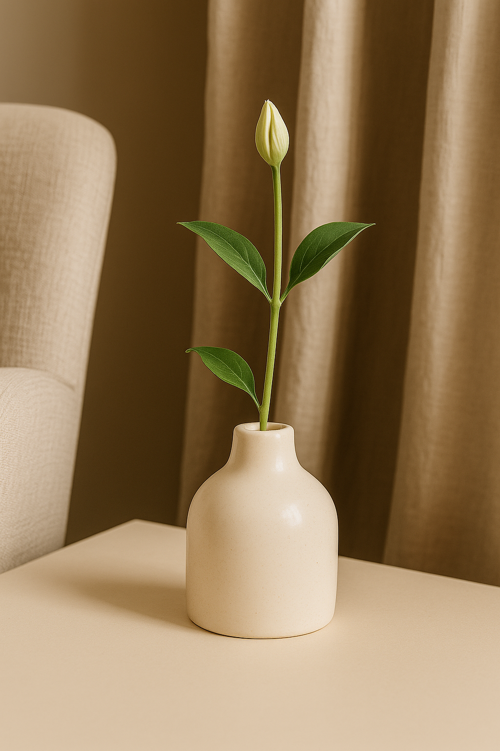Stoneware Minimalist Bud Vase