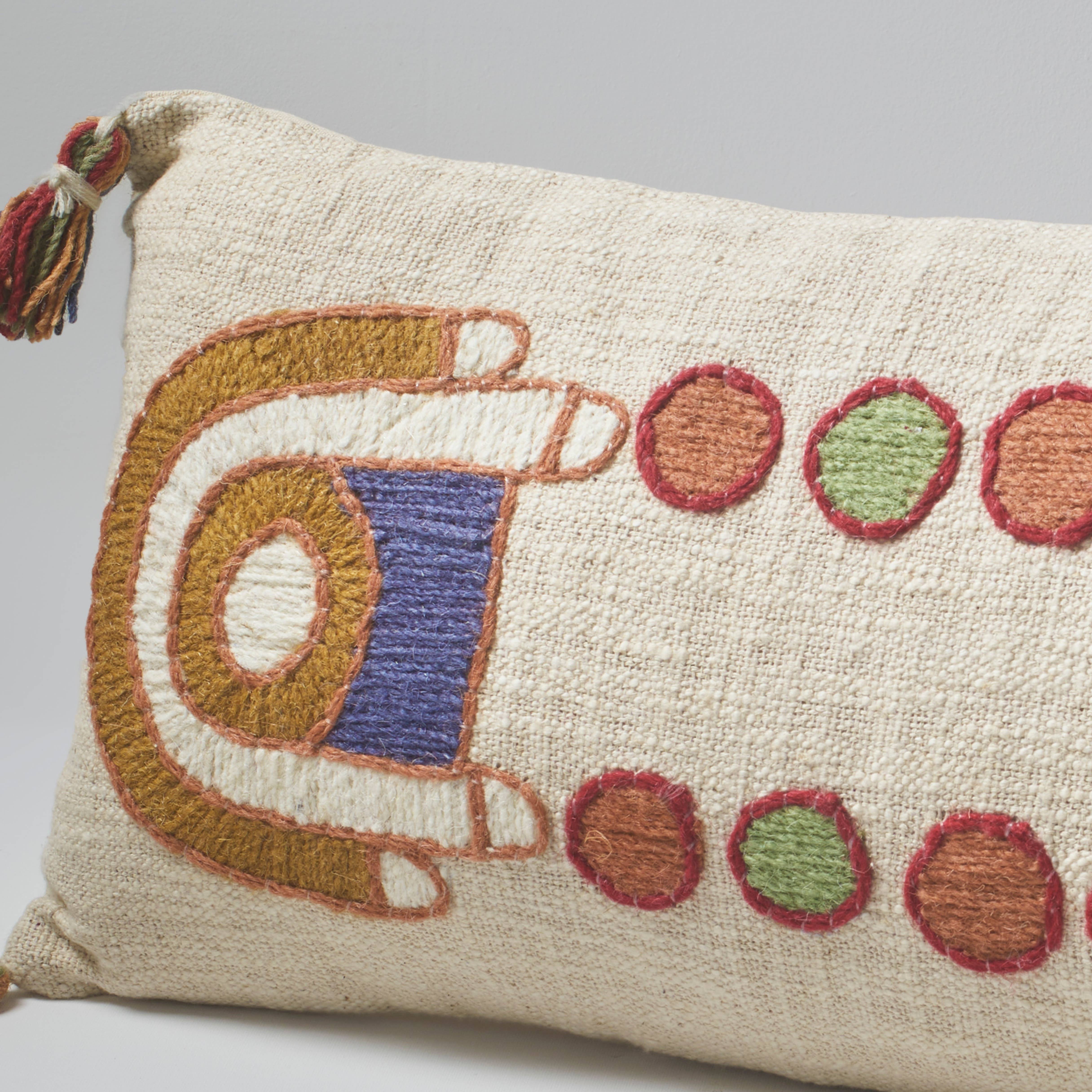 Symmetry Bloom Embroidered Cushion with filler