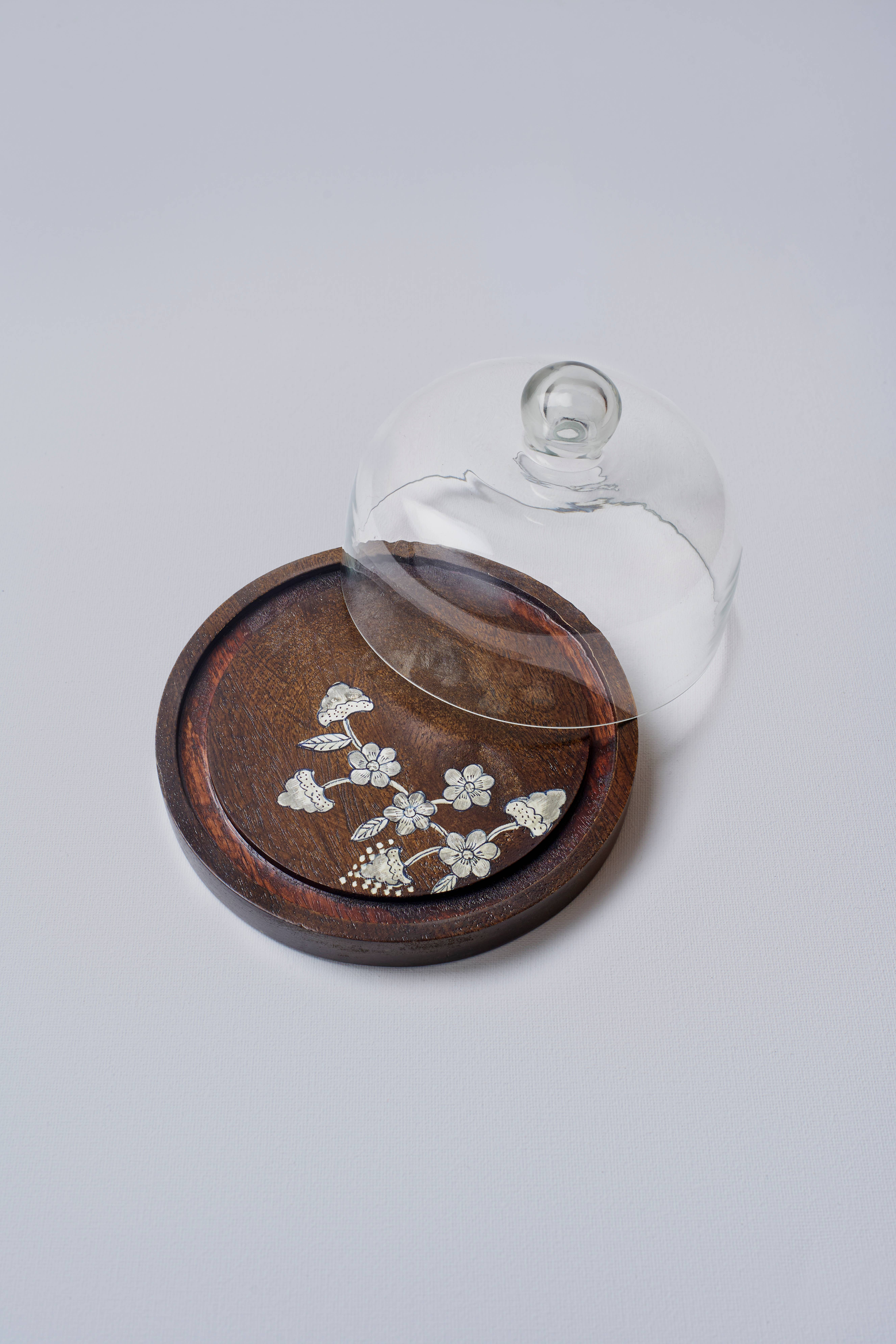 Handpainted Brown Wooden Cloche