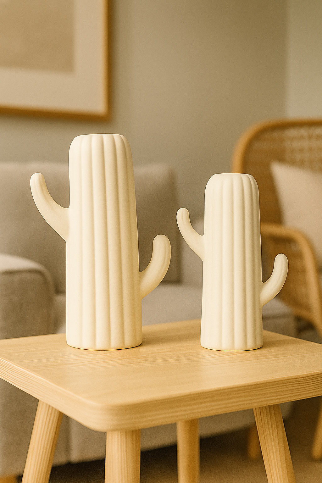 Sculptural Ceramic Cactus Décor - Large