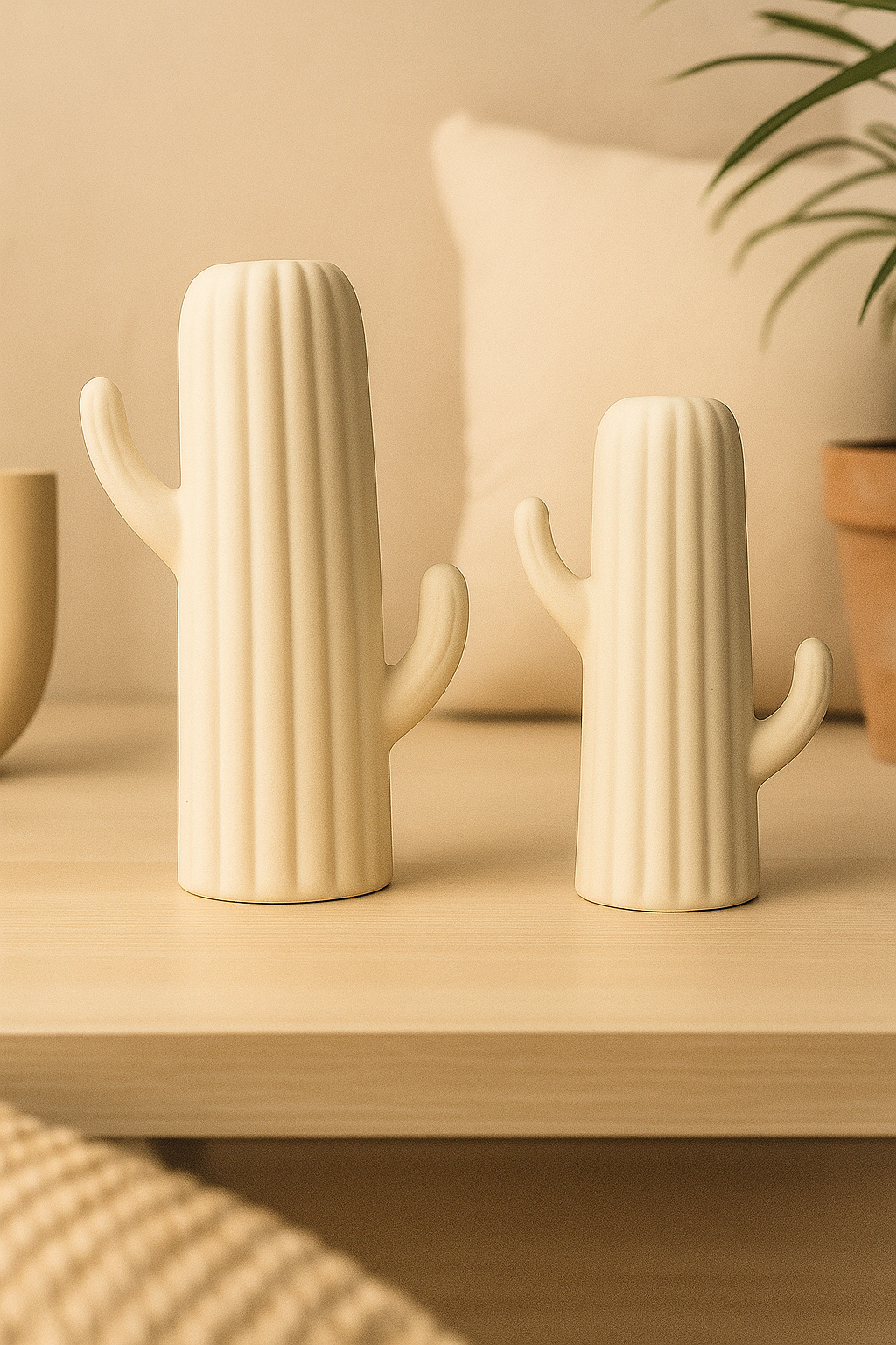 Sculptural Ceramic Cactus Décor - Small