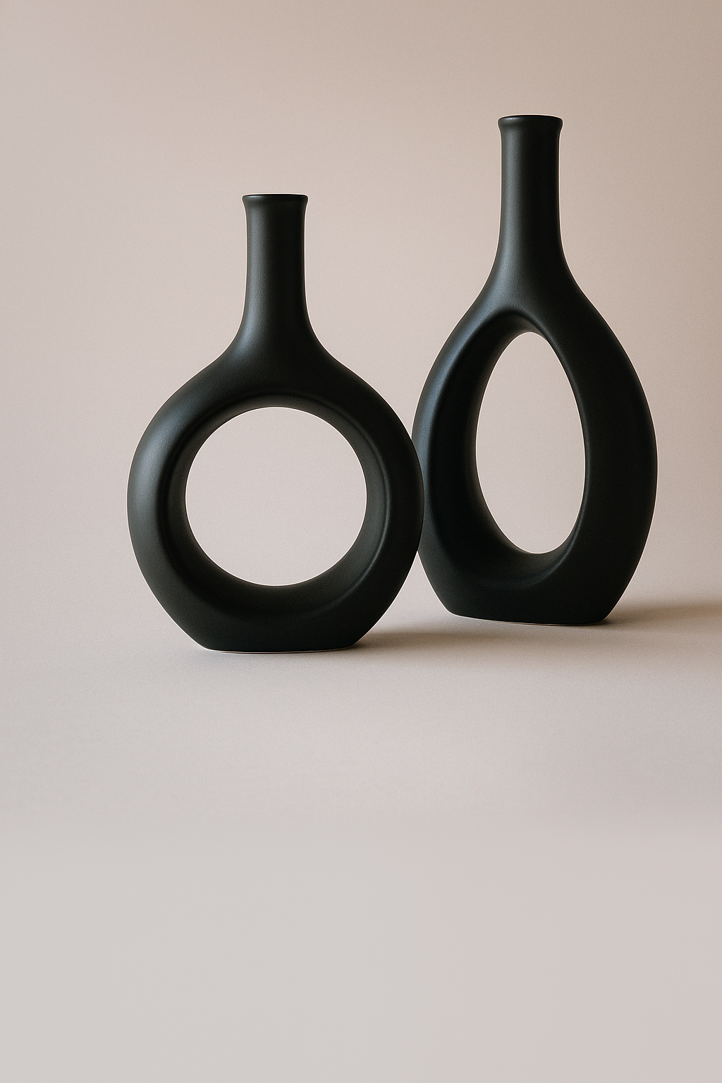 Modern Black Ceramic Sculptural Vase - Small