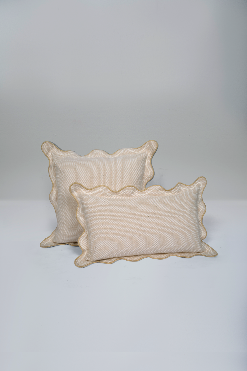 Pre-Order Ivory Scallop Wave Cushion 