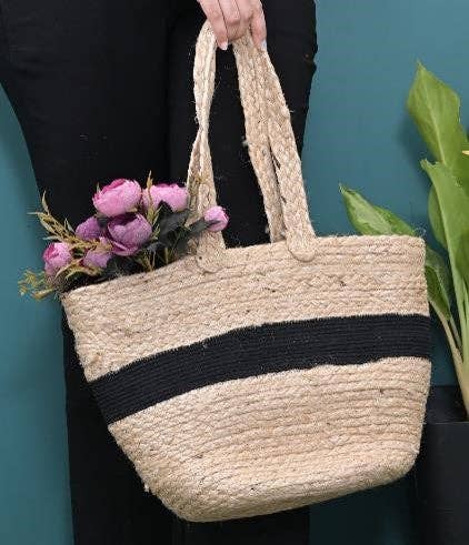 Straw Striped Shoulder Bag