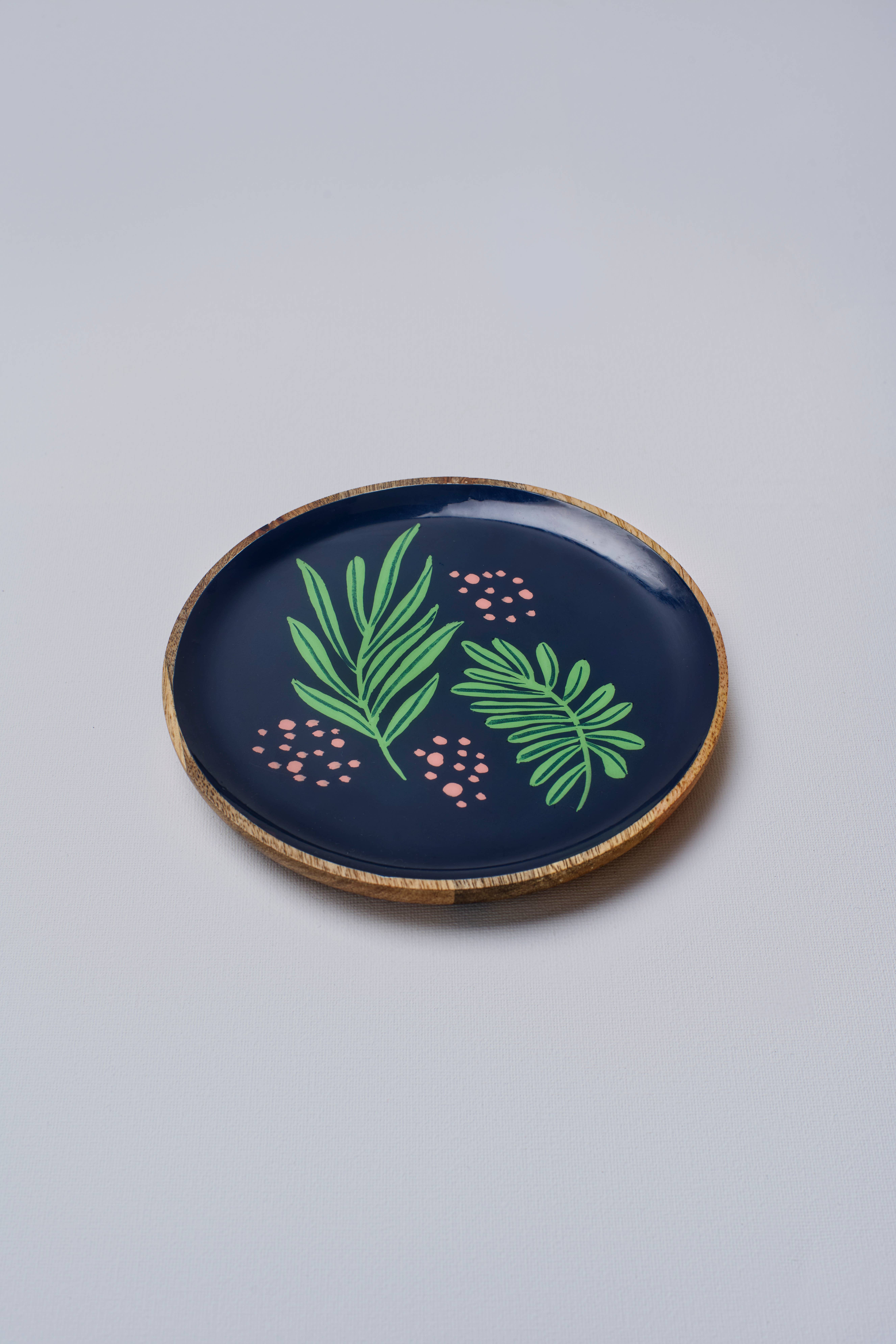 Botanic Midnight Plate with Enamel