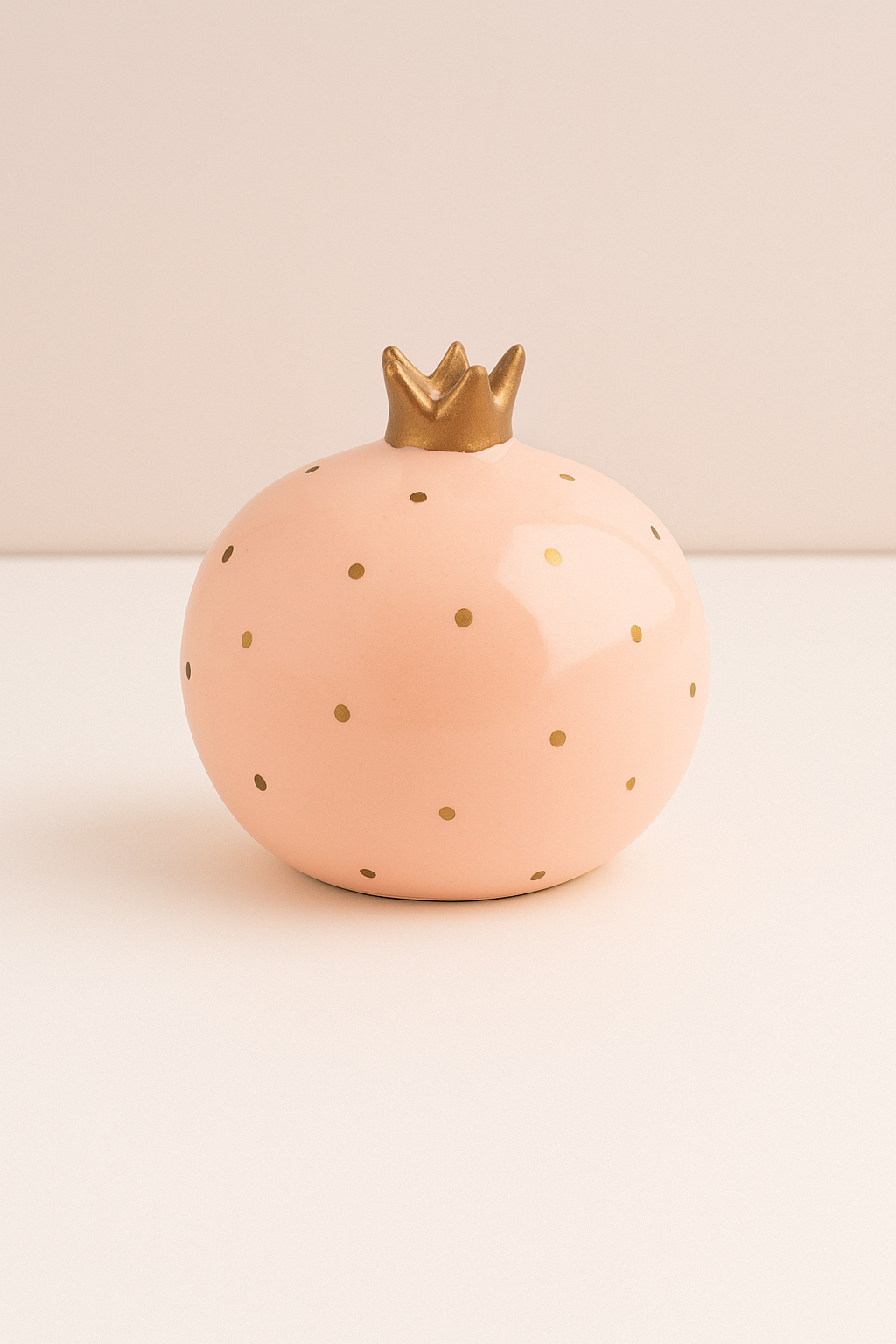 Blush Pink Pomegranate Vase Accent with Gold Detailing
