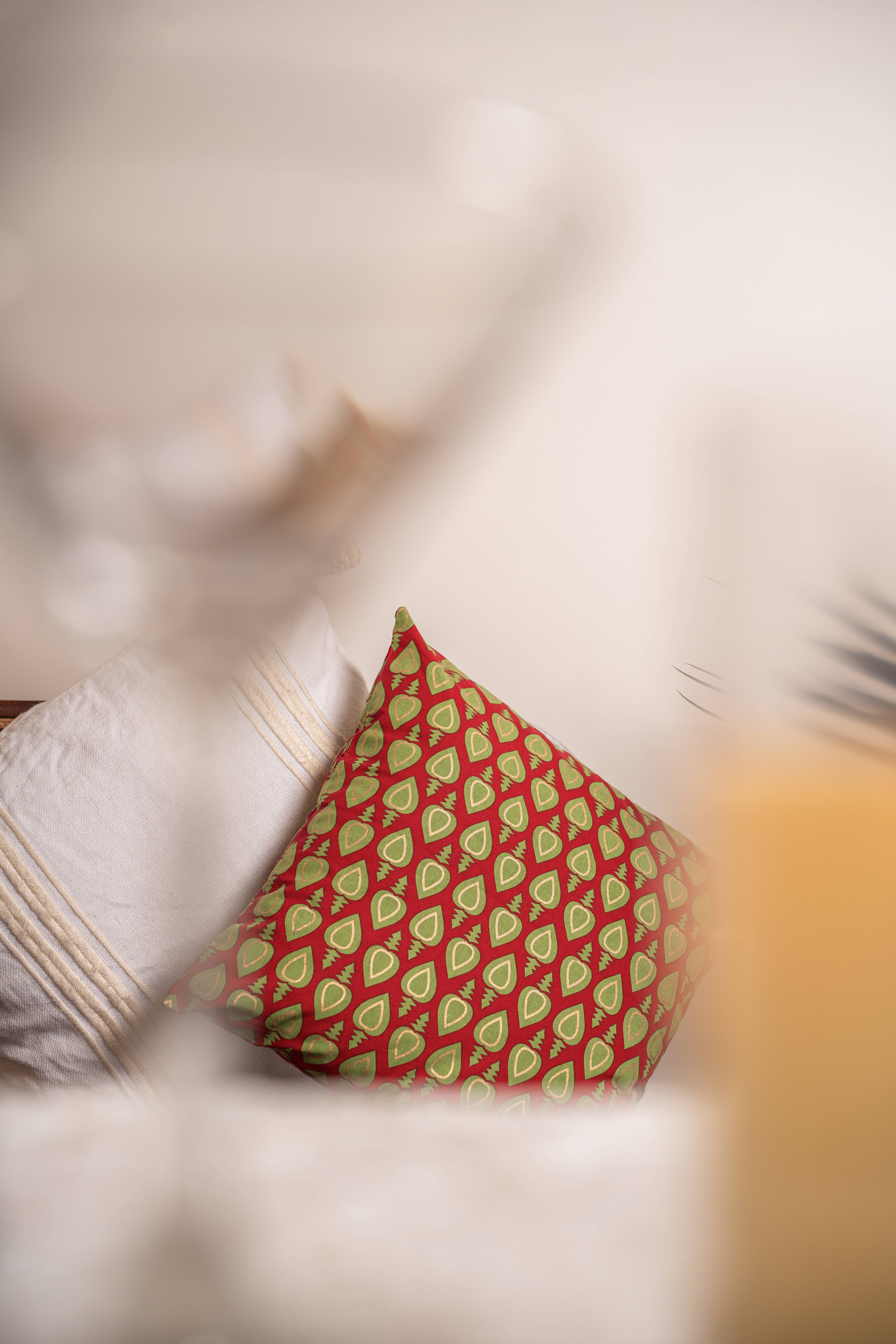 Eira Hand Block Cushion with filler 