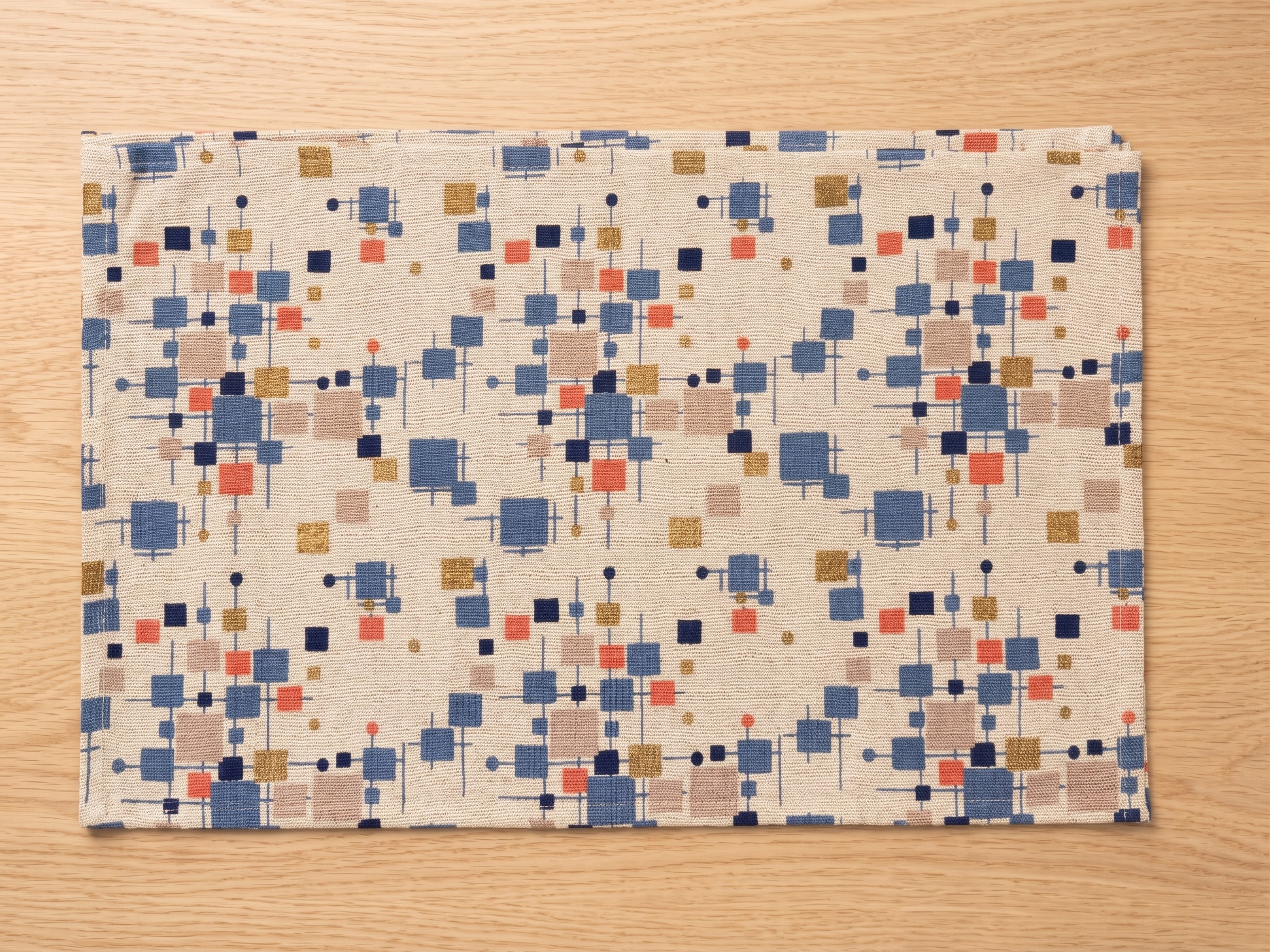Retro Geometric Grid Table Mat