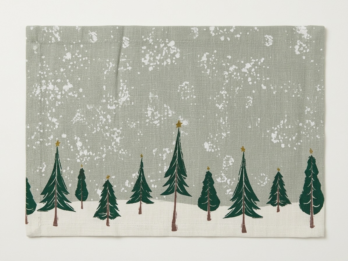 Winter Pine Scandi Linen Placemat