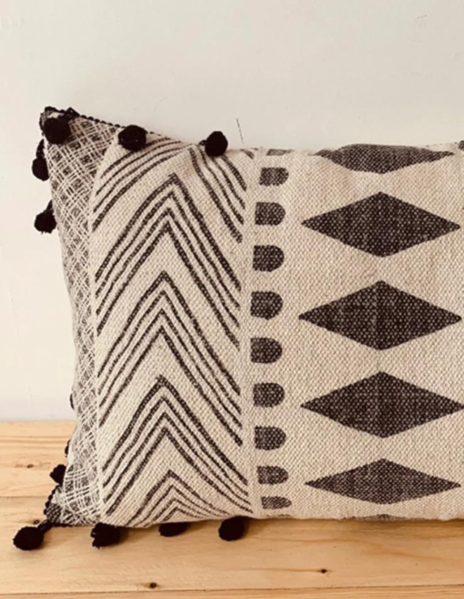 Handwoven Geometric Cushion with filler 