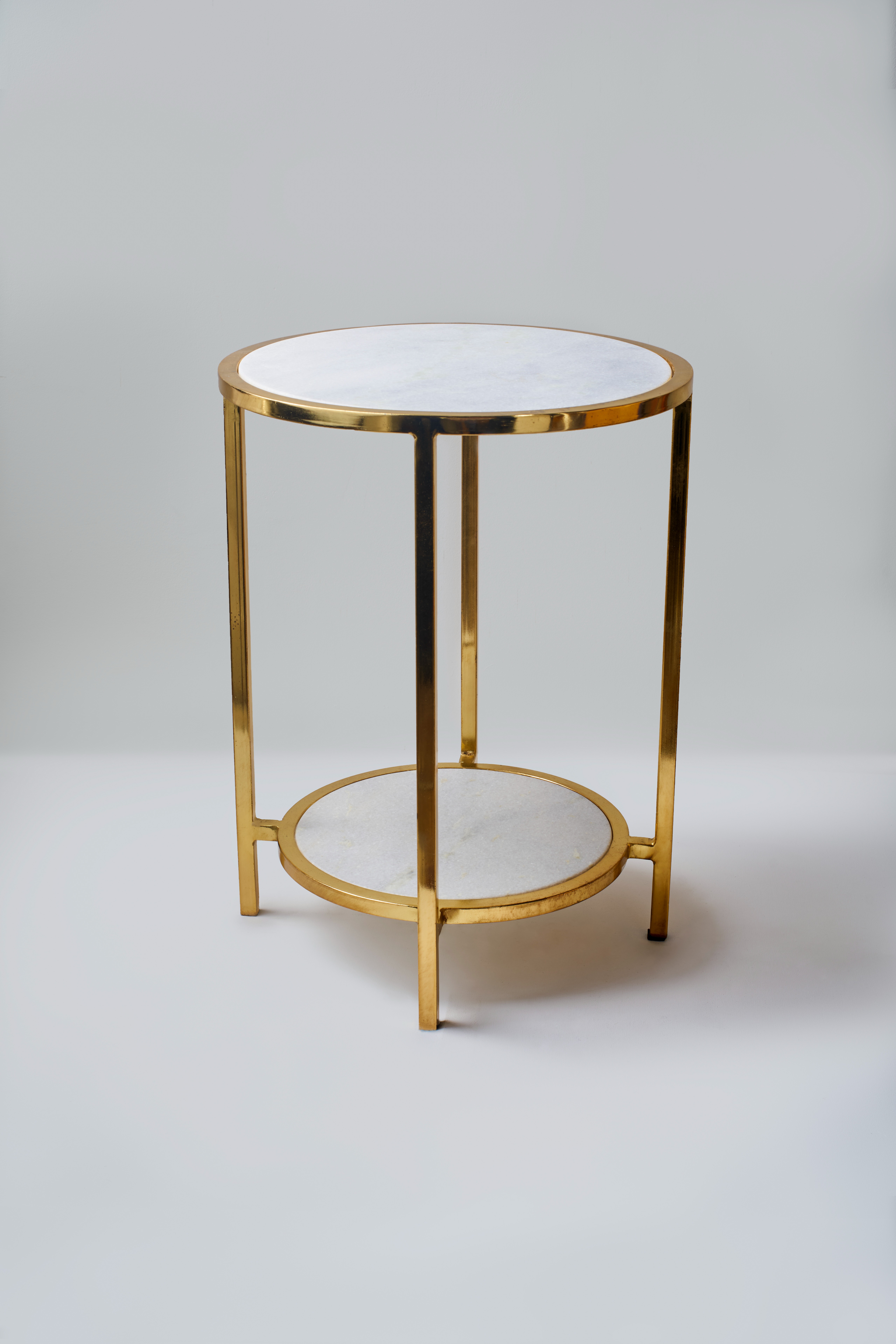 Marble Golden Round Side Table