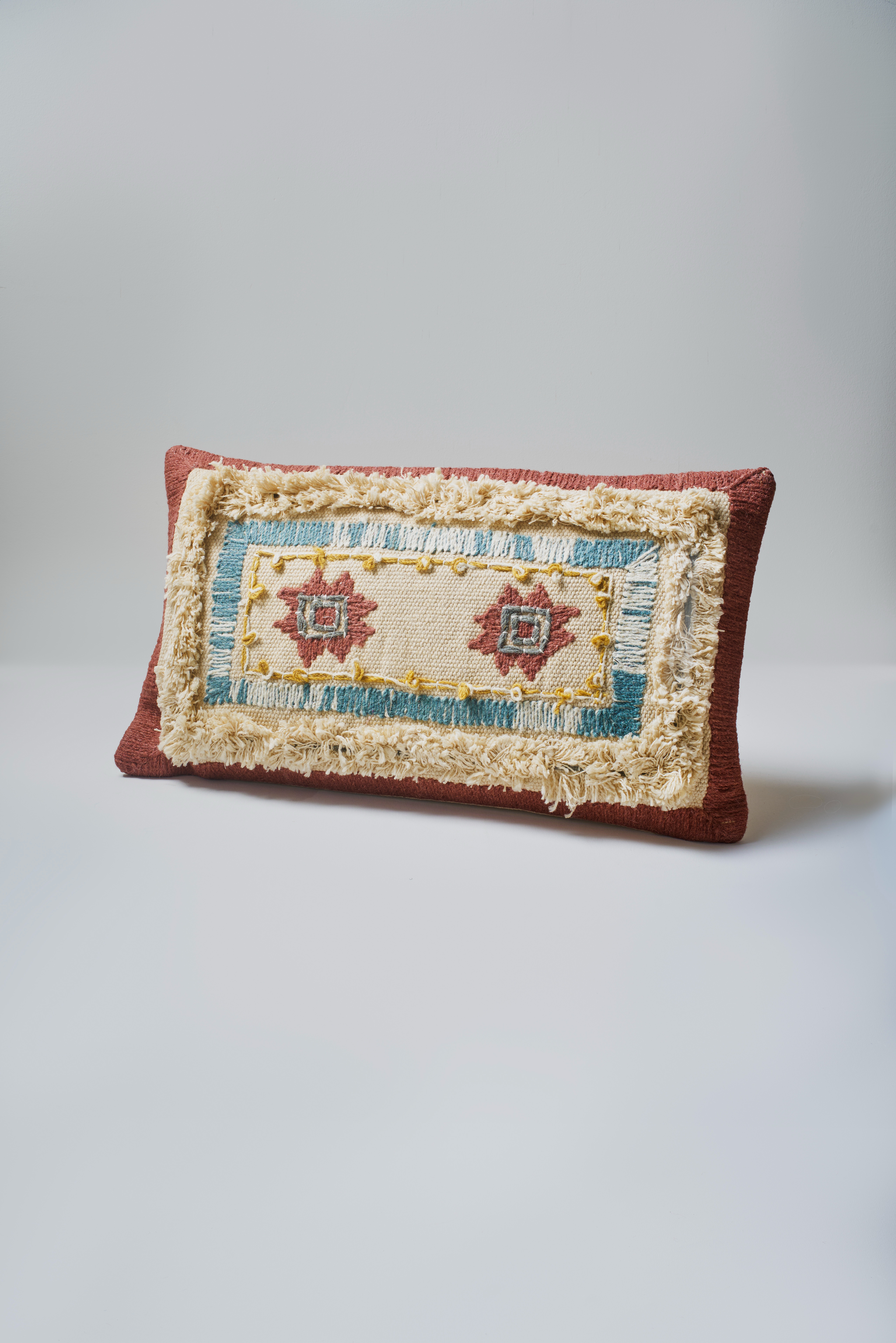 Multi-color Embroidery Cotton Cushion with filler