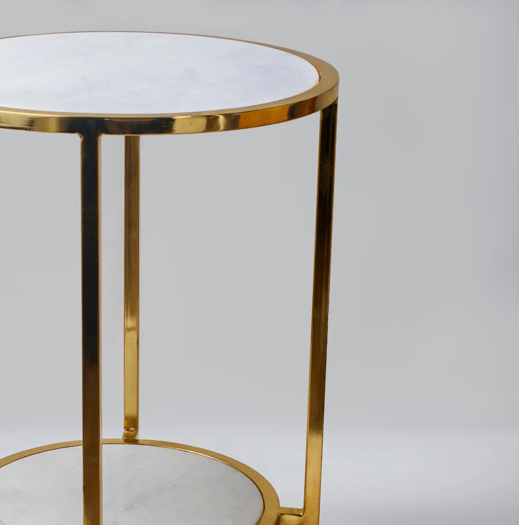 Marble Golden Round Side Table